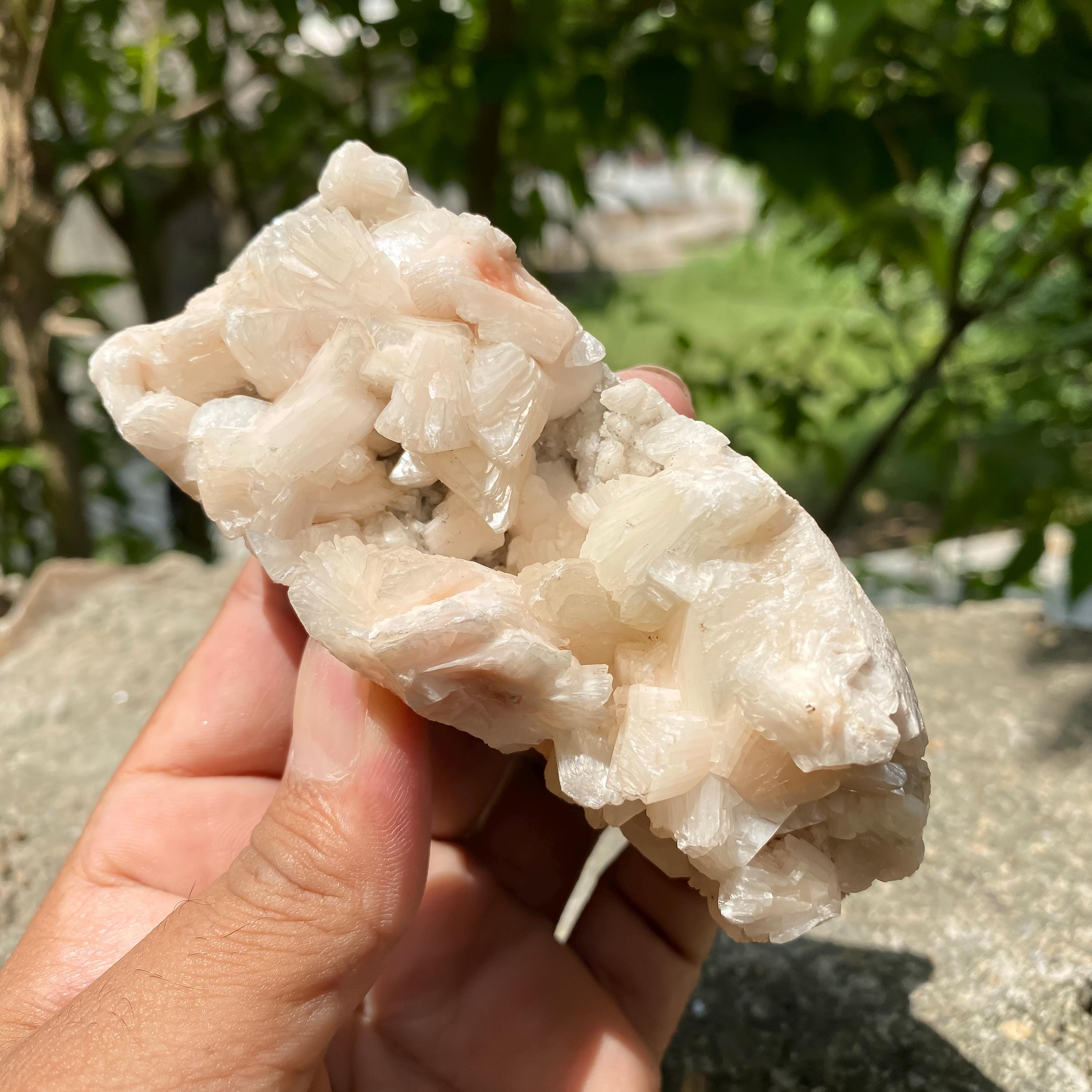Peach Stilbite Apophyllite Cluster: Natural Crystal for Meditation 240gm