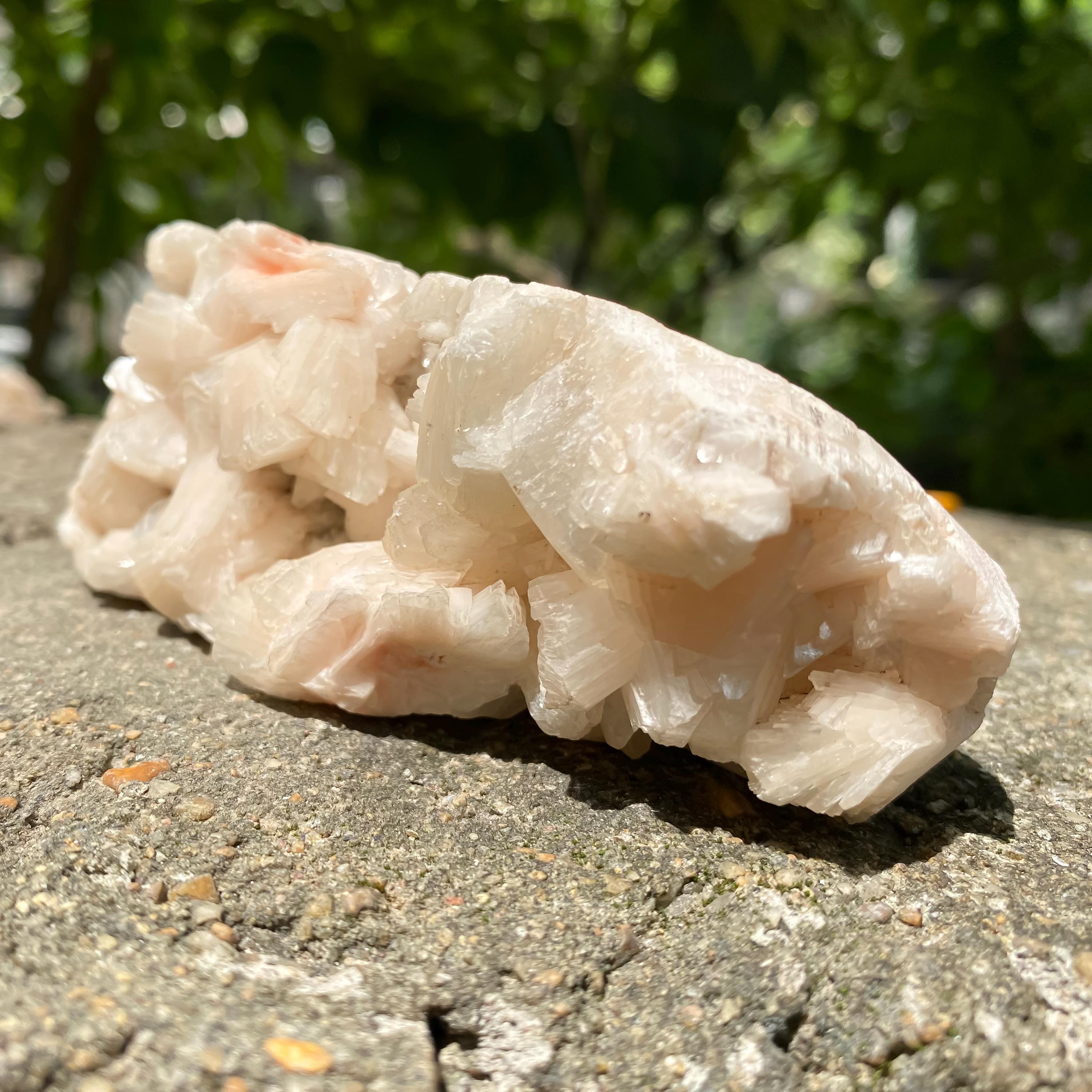 Peach Stilbite Apophyllite Cluster: Natural Crystal for Meditation 240gm