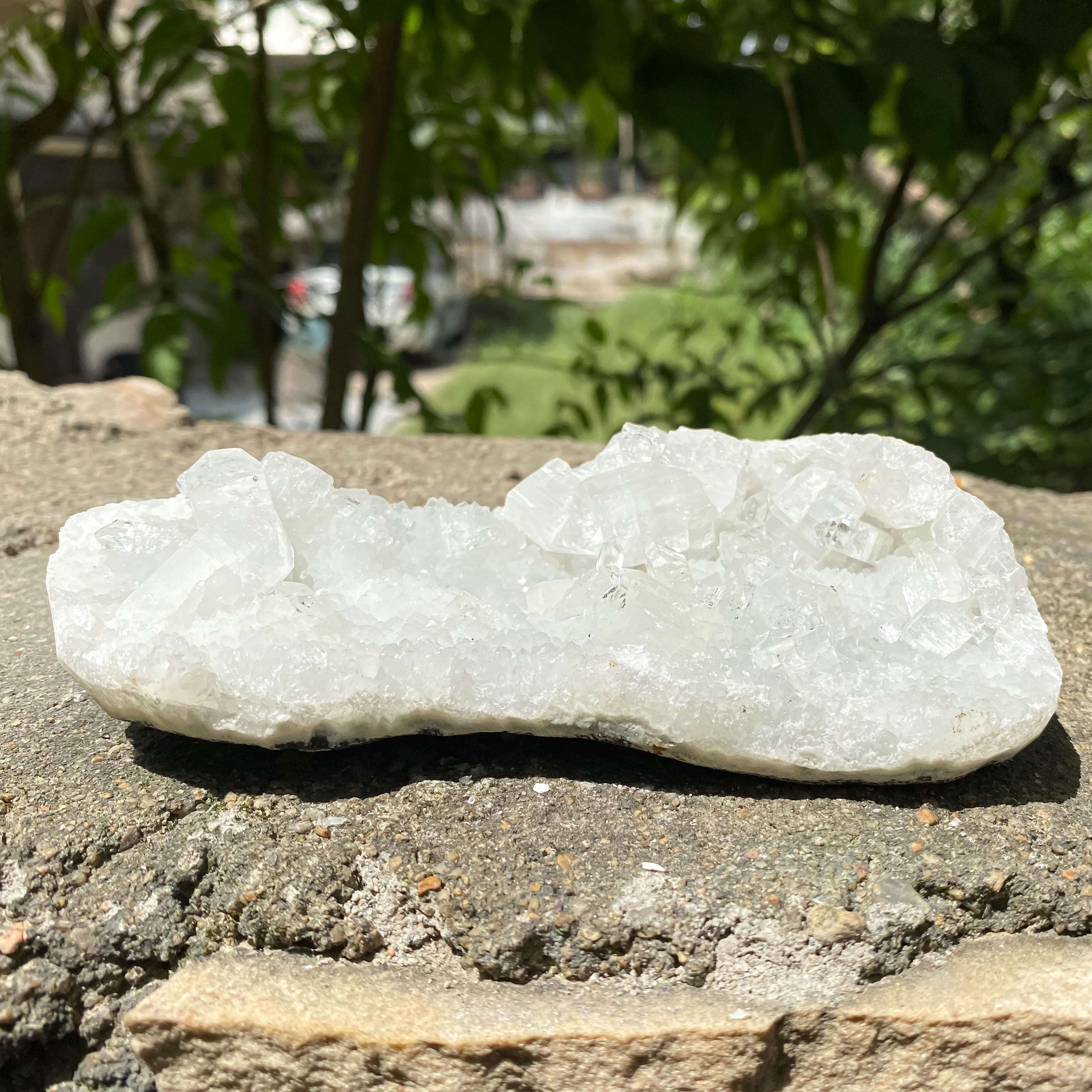 White Apophyllite Crystal Cluster, 280gm Zeolite Specimen, Cubic Crystals Rough, White Apophyllite Zeolite Cluster