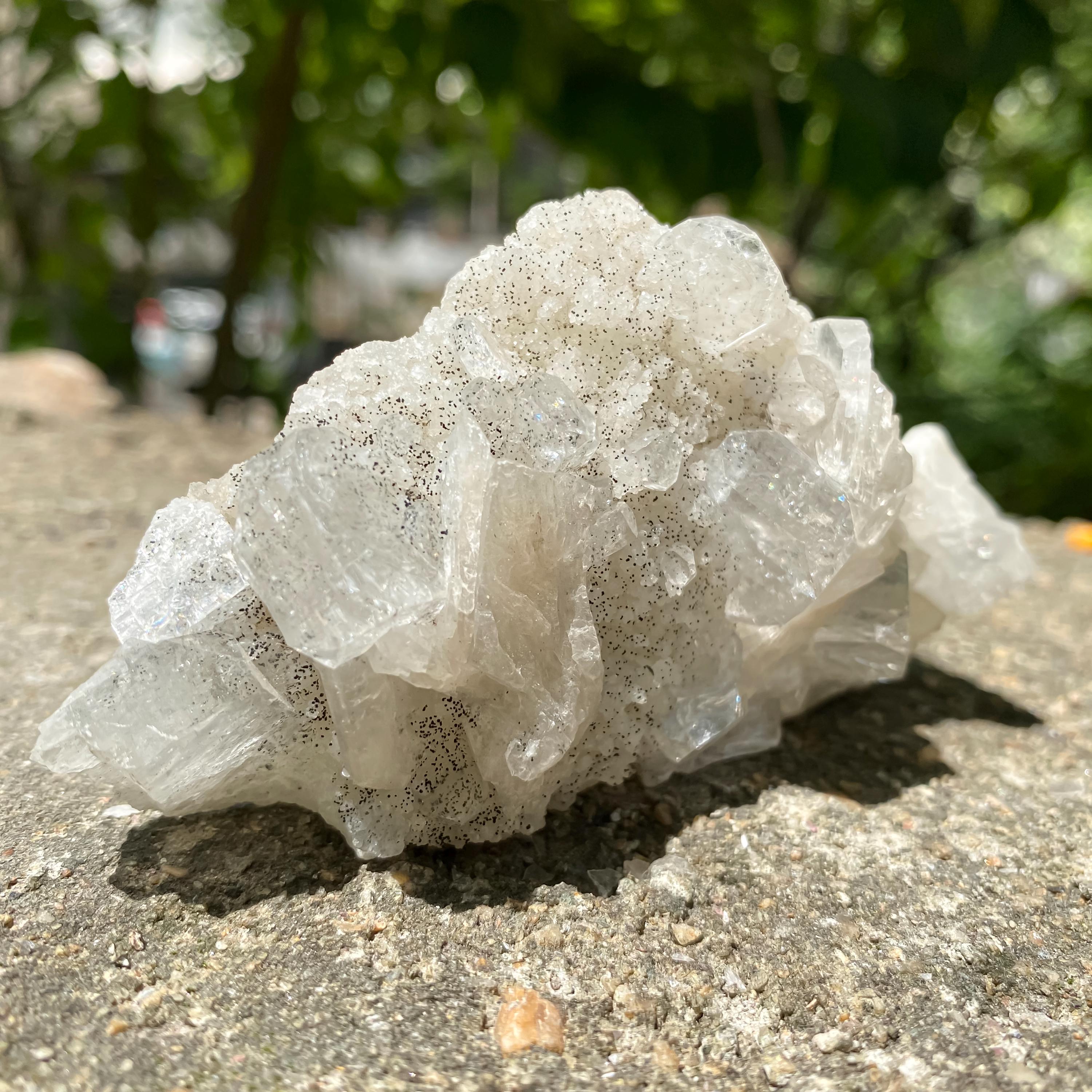 Sparkling White Apophyllite Crystal Cluster: Zeolite Specimen 155gm