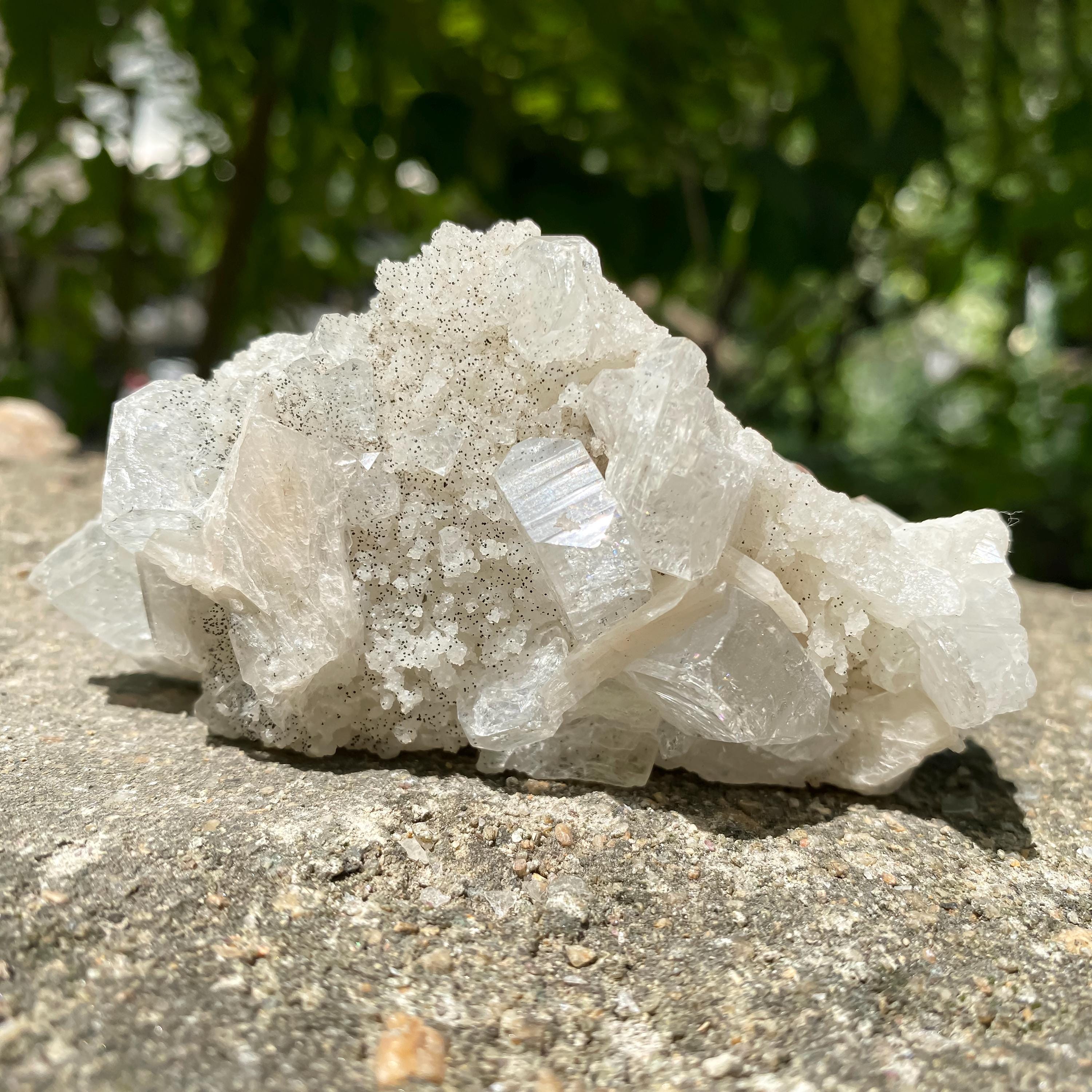 Sparkling White Apophyllite Crystal Cluster: Zeolite Specimen 155gm