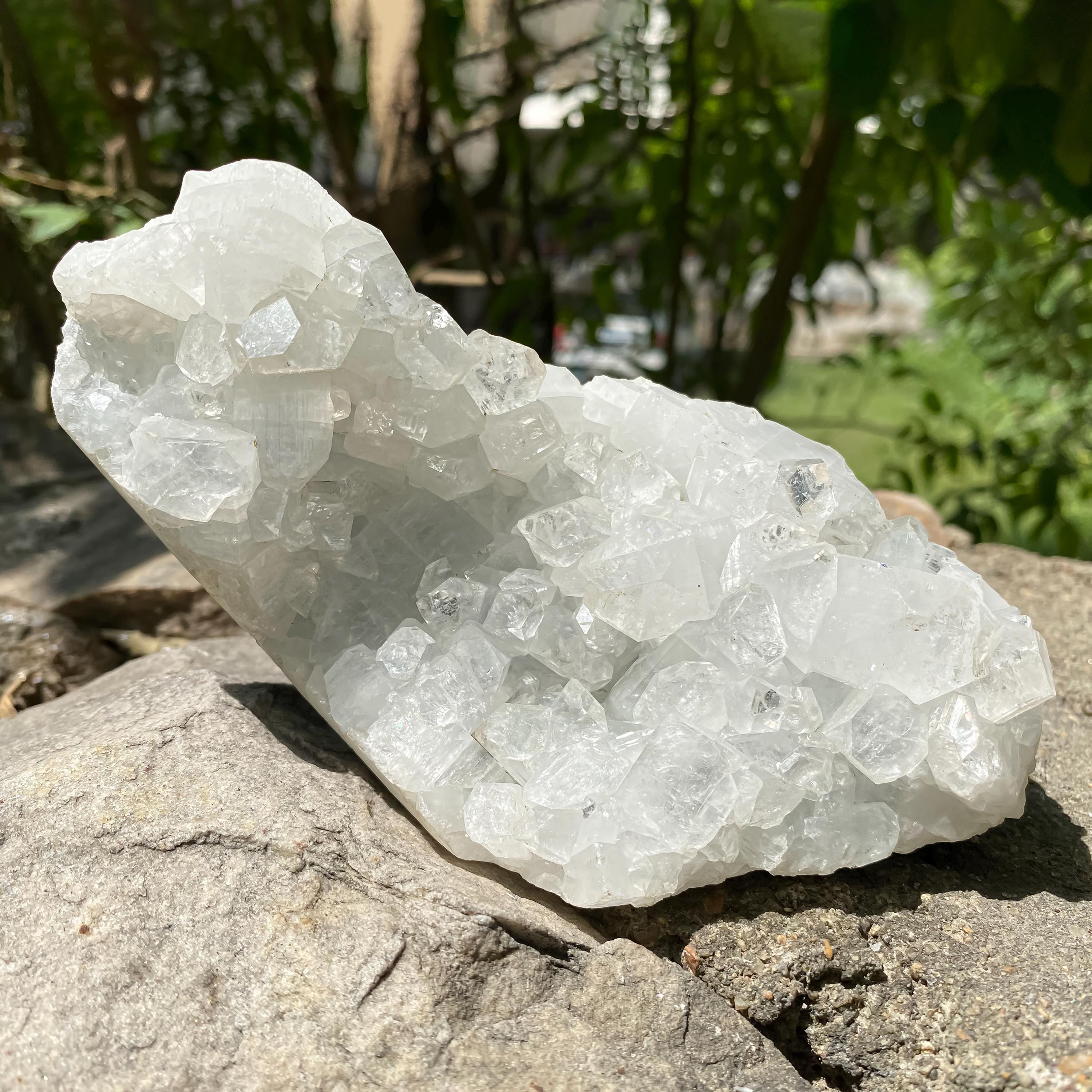 Apophyllite Zeolite Cluster: Natural Healing Stone, Meditation Decor Rough 545gm