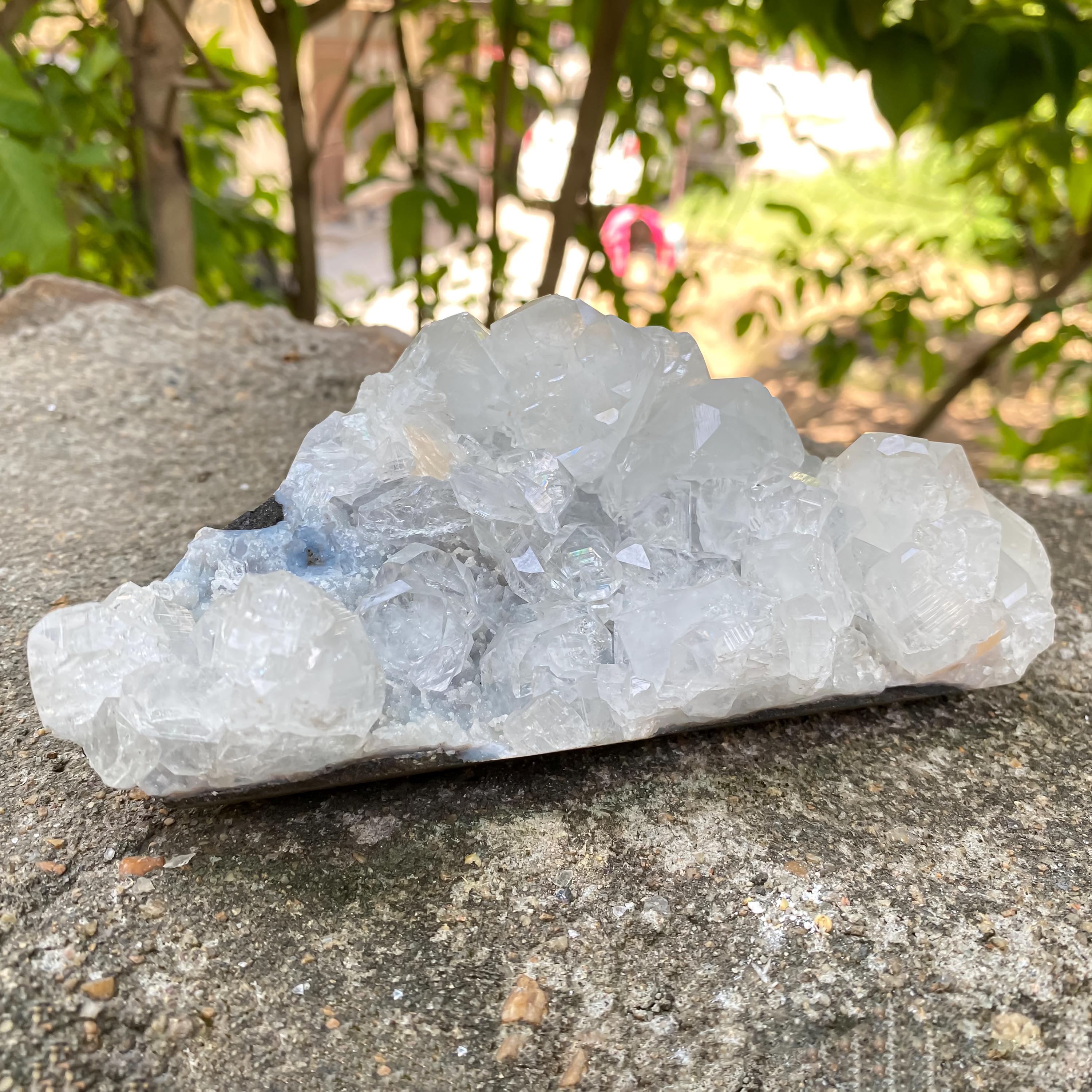 Natural White Apophyllite Cluster  600gm Raw Healing Crystal for Energy & Clarity