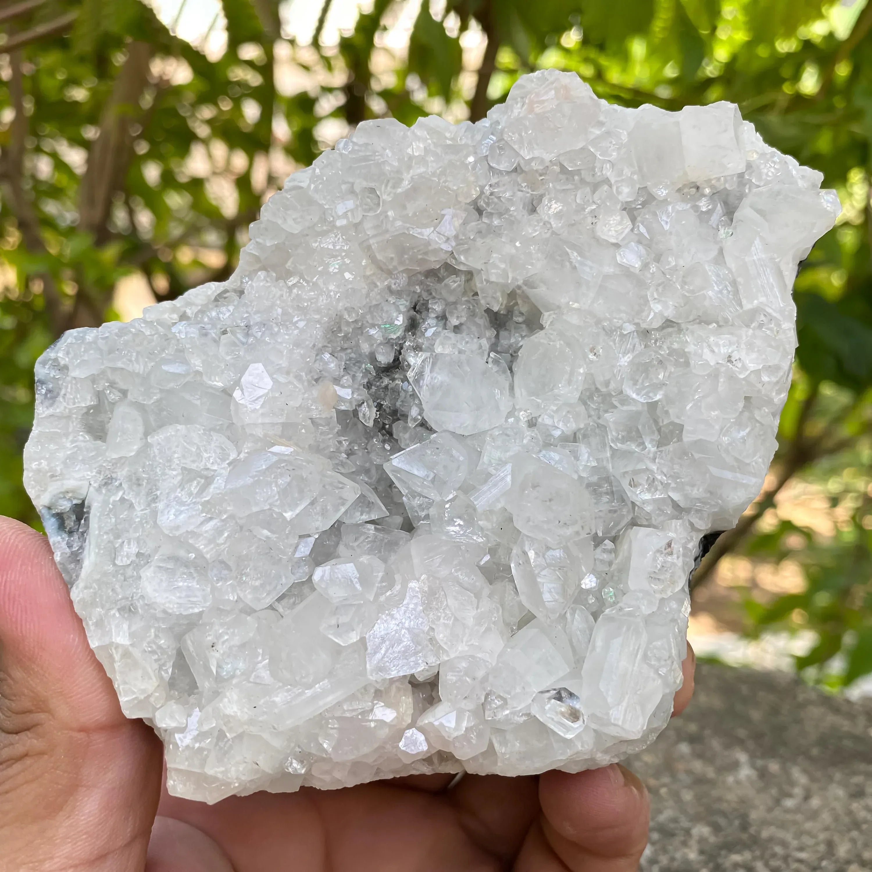 White Apophyllite Cluster: Raw Healing Crystal, Reiki Meditation Stone 580gm Zeolite