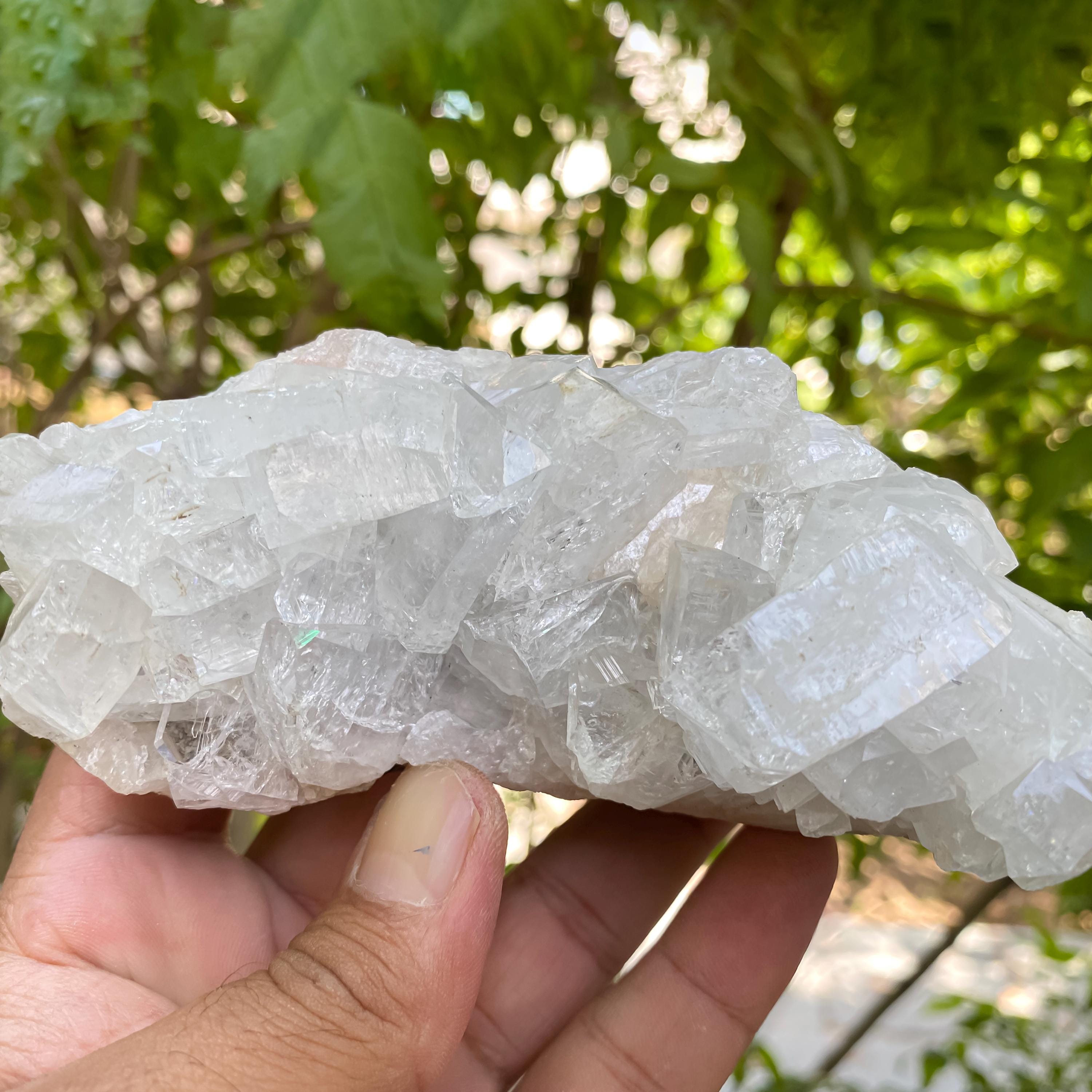 White Apophyllite Cluster  465gm Raw Crystal for Meditation, Reiki, Energy Cleansing & Collectors