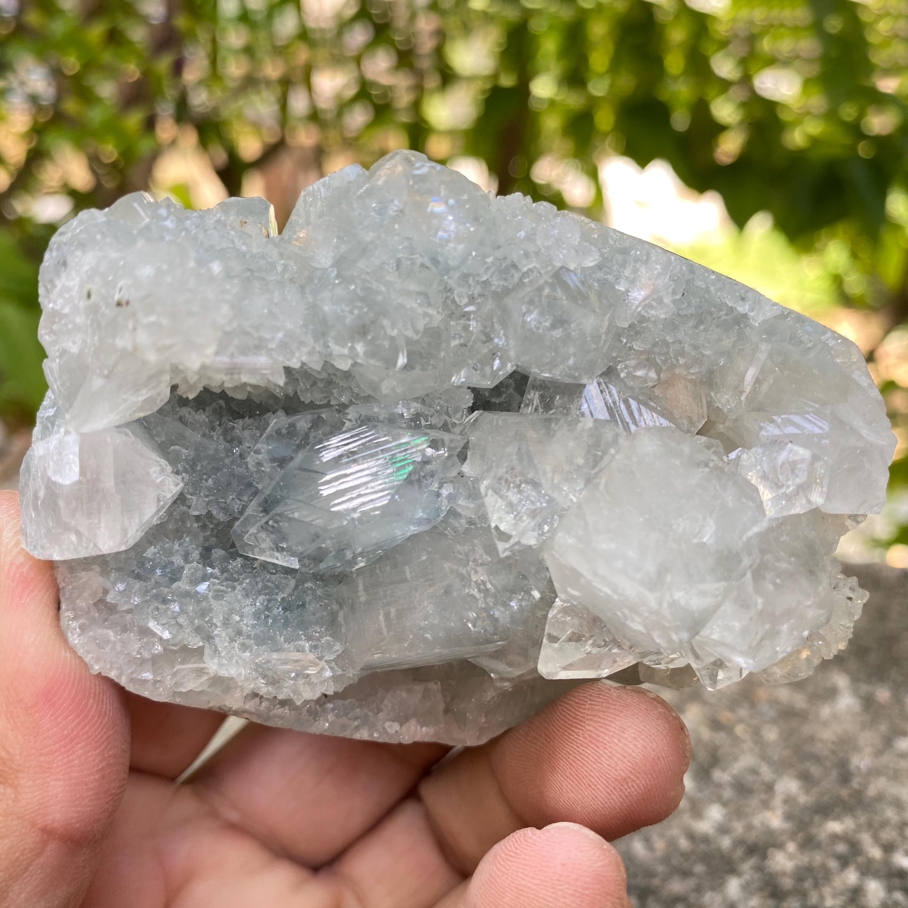 Raw Apophyllite Crystal Cluster: Natural Healing Stone, Mineral Decor 200gm