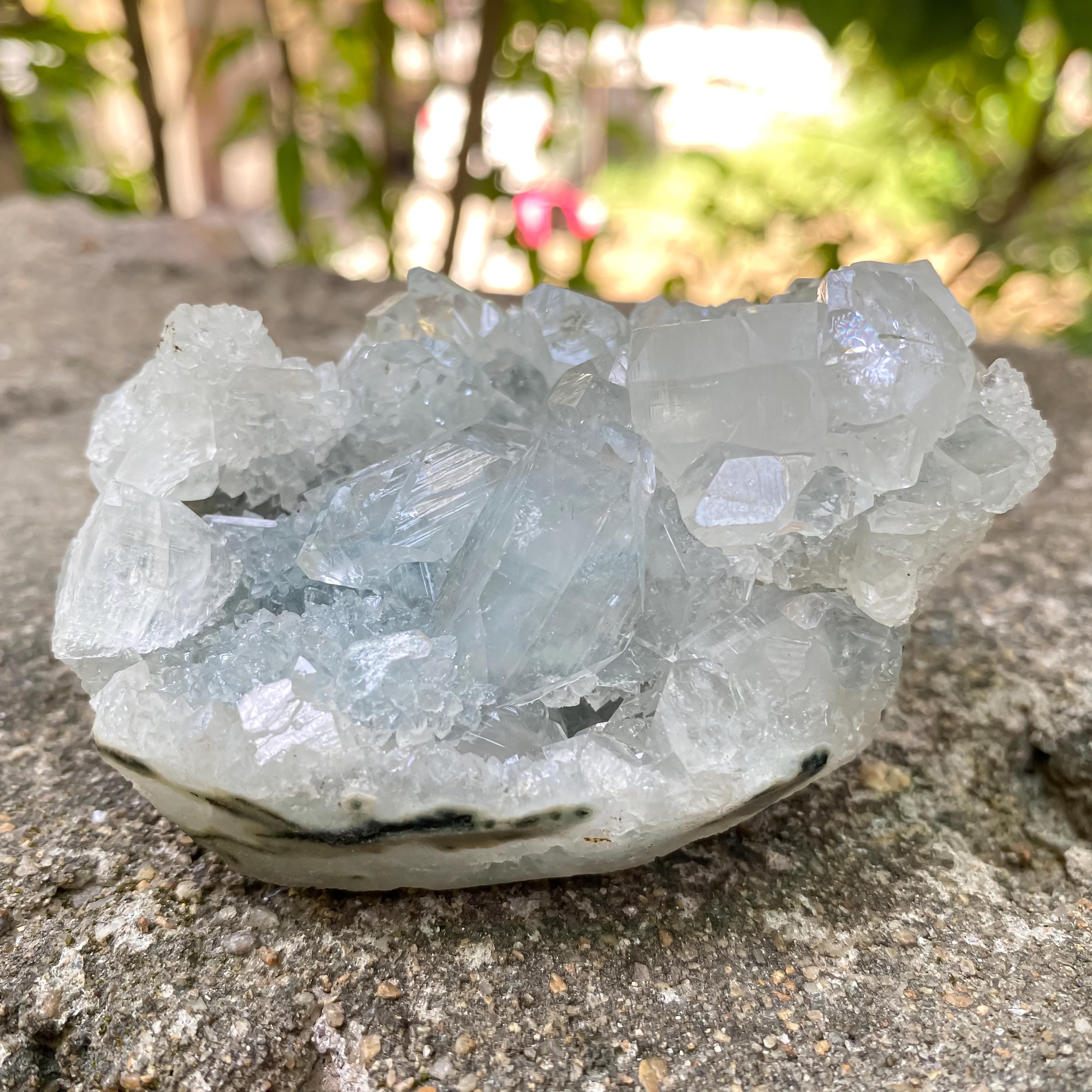 Raw Apophyllite Crystal Cluster: Natural Healing Stone, Mineral Decor 200gm