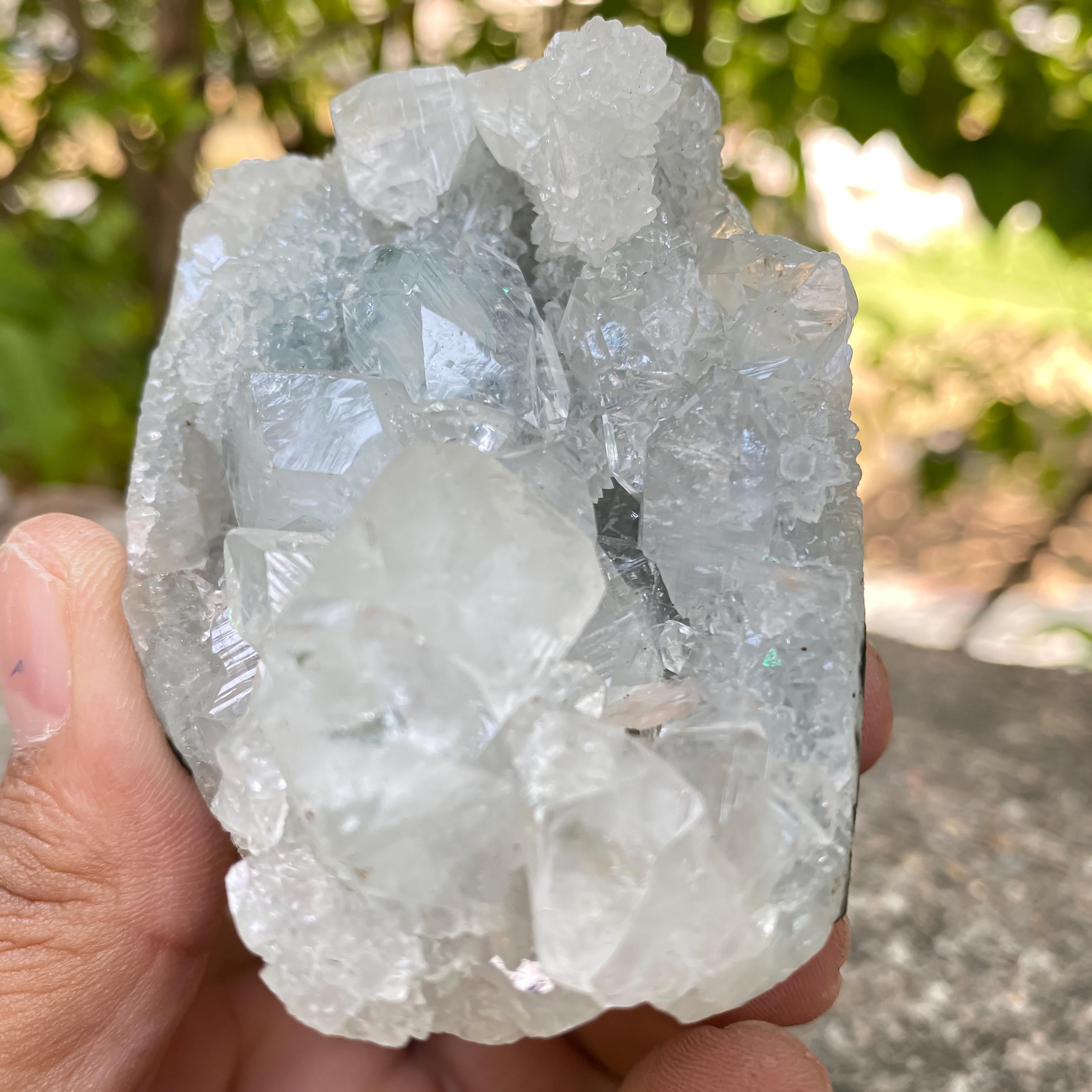 Raw Apophyllite Crystal Cluster: Natural Healing Stone, Mineral Decor 200gm