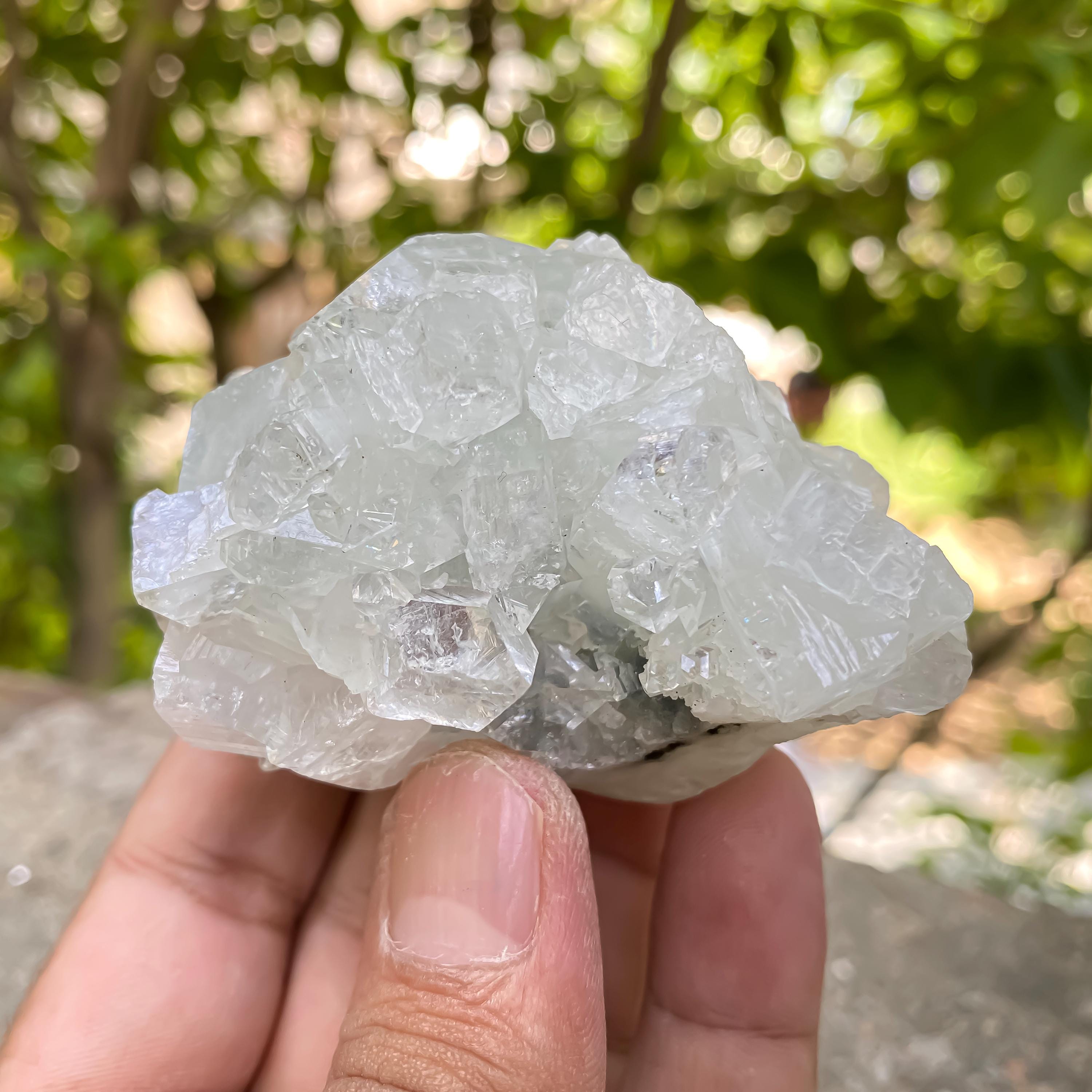White Apophyllite Crystal Cluster: Natural Spiritual Healing Stone 155gm