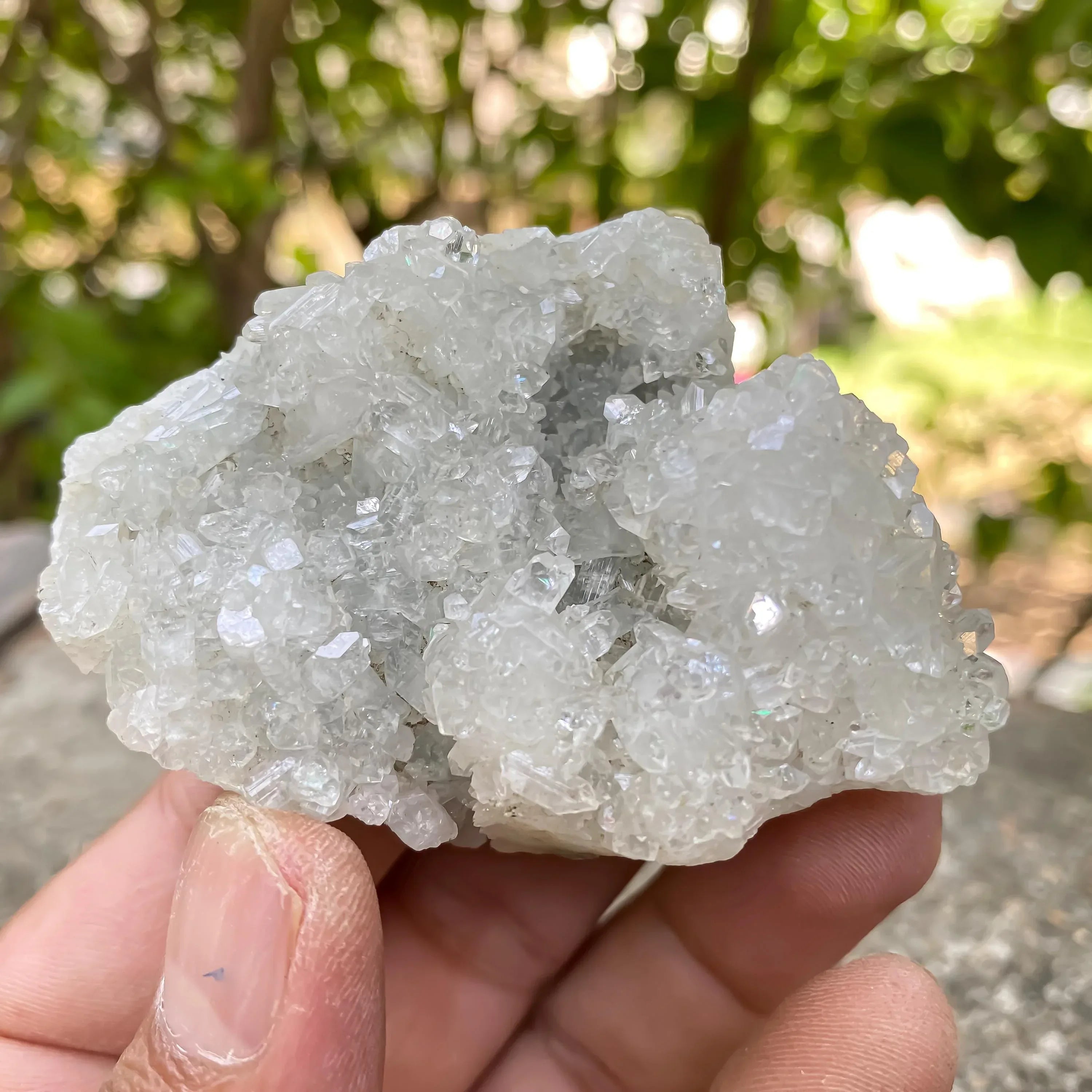 White Apophyllite Cluster for Meditation & Energy Healing | 100gm Raw Crystal Decor | Unique Crystal Gift Zeolite