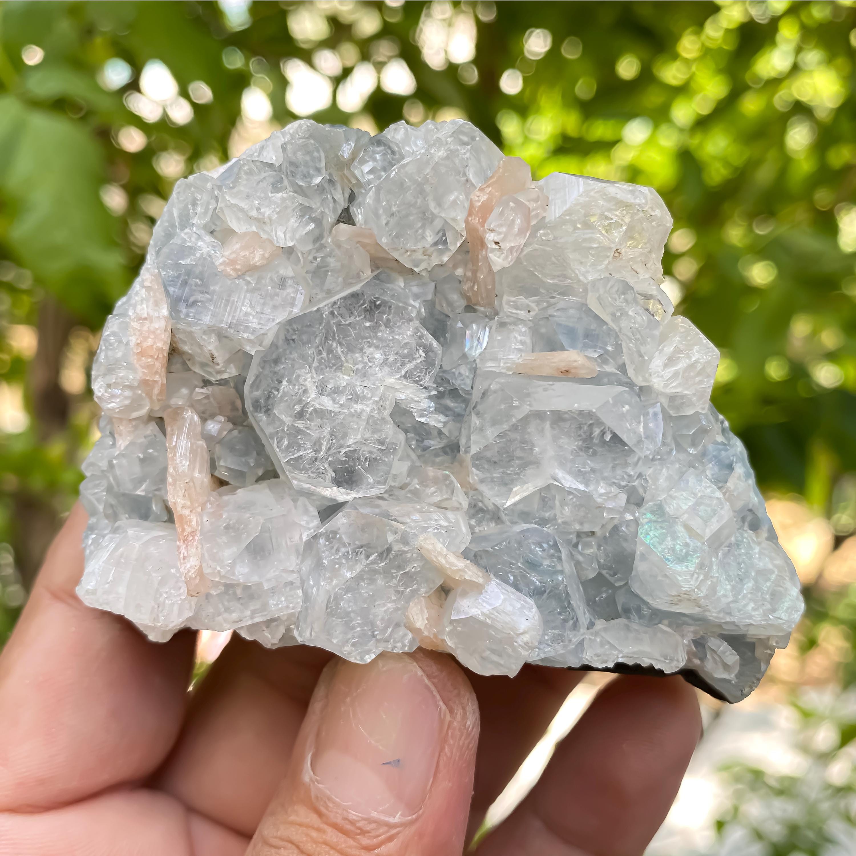 Natural Apophyllite Zeolite Cluster, Stilbite Crystal Rough  160gm High Vibration Healing Stone