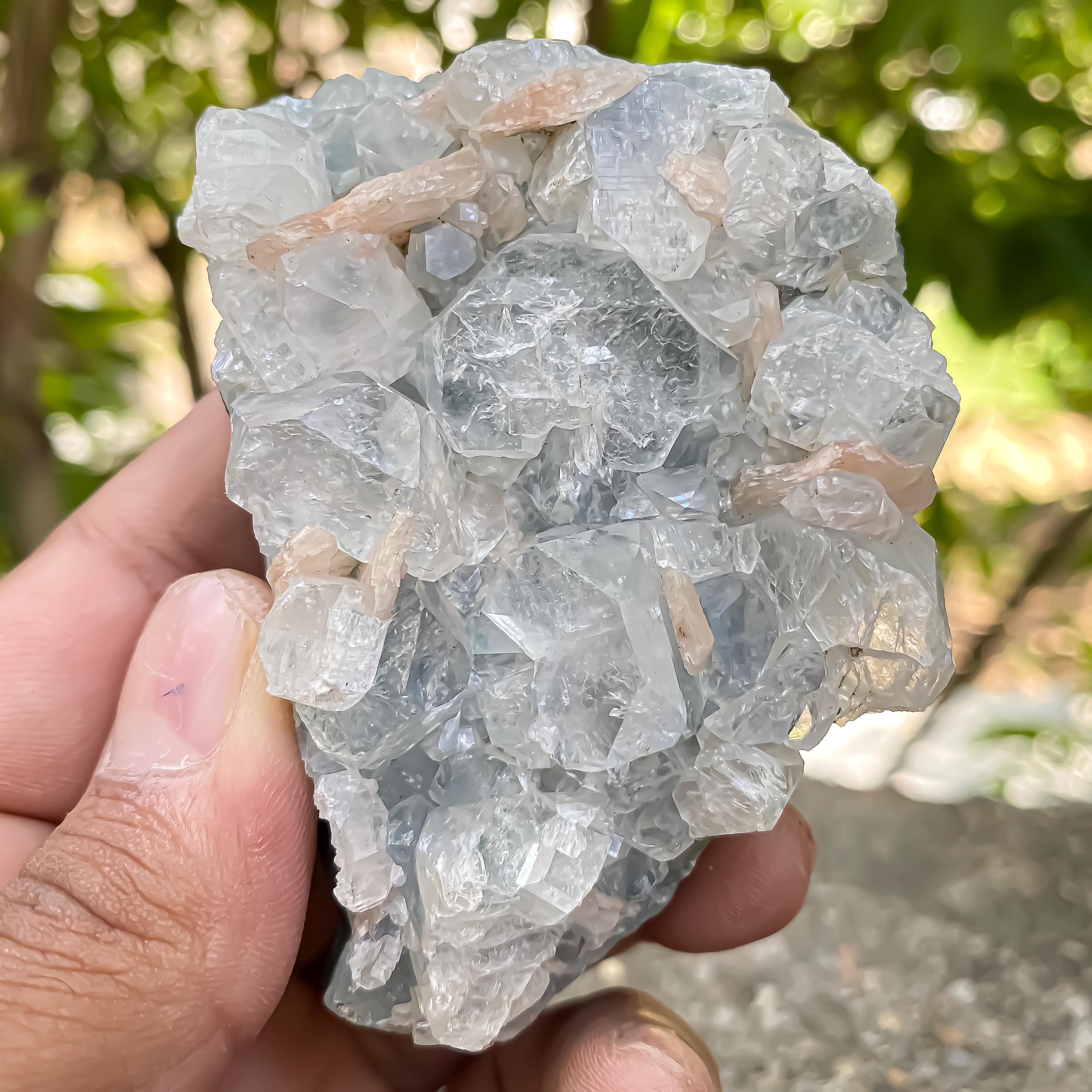 Natural Apophyllite Zeolite Cluster, Stilbite Crystal Rough  160gm High Vibration Healing Stone