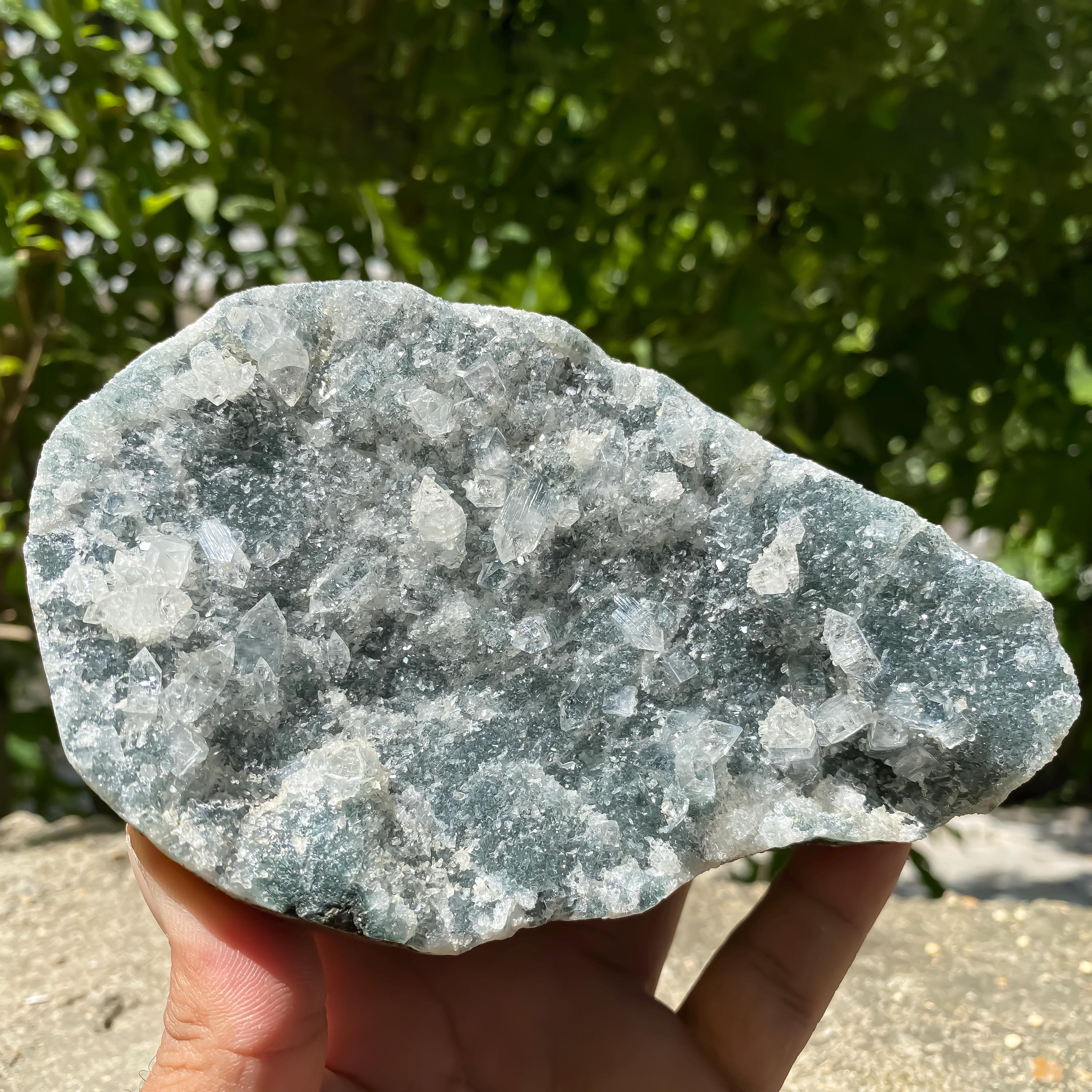 Raw White Apophyllite Cluster: Natural Zeolite Stone, Reiki Crystal 695gm