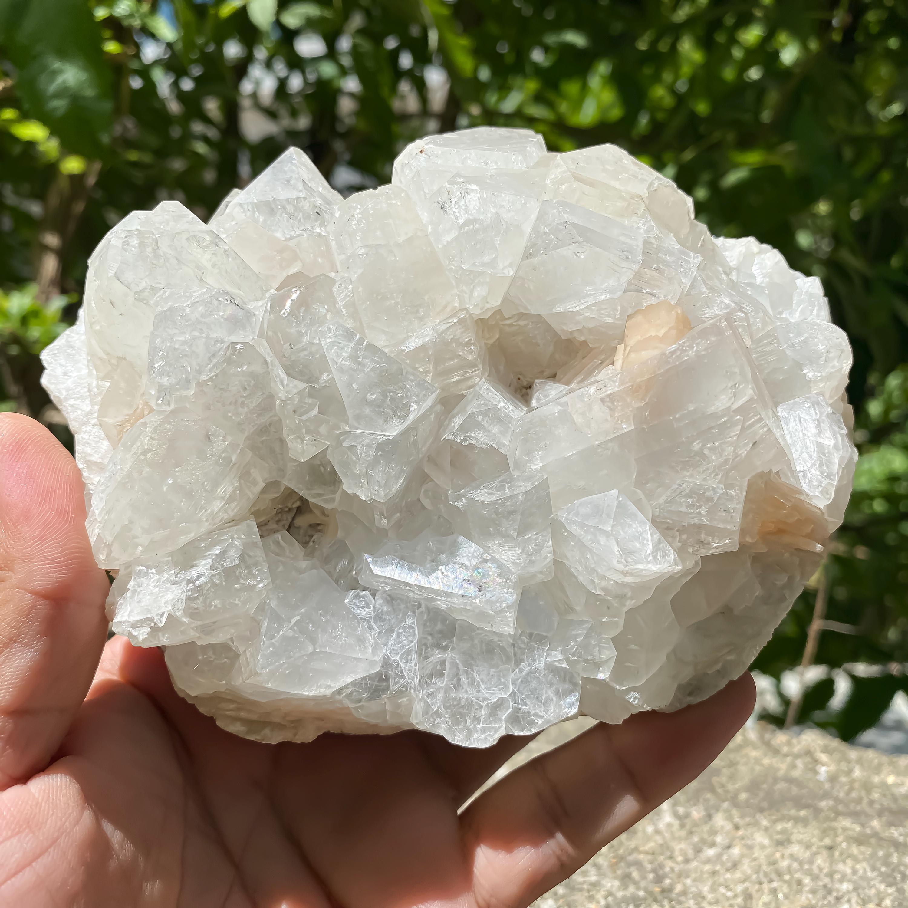 Natural Apophyllite Crystal Cluster: Spiritual Home Decor, Meditation Stone 835gm