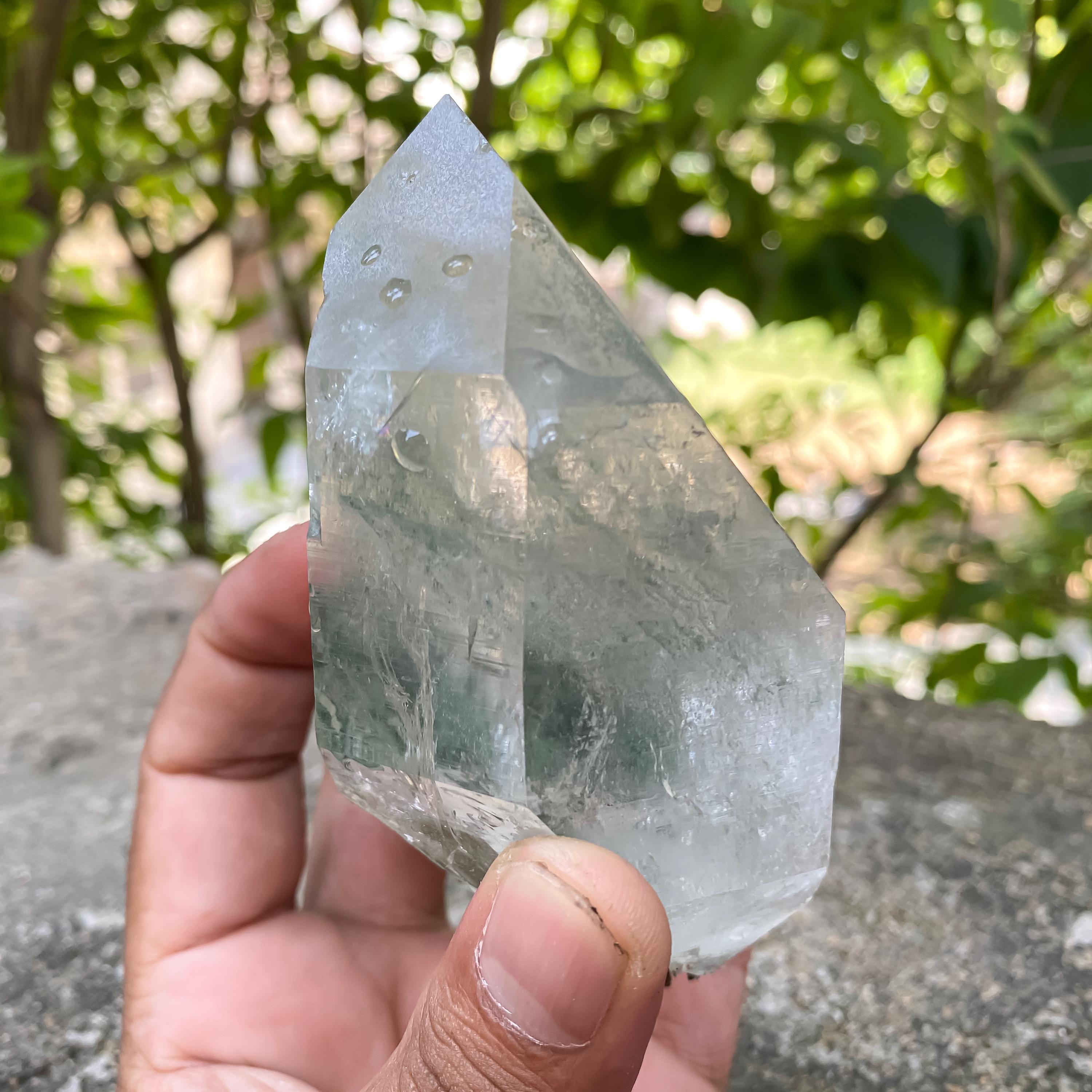 Green Chlorite Quartz Crystal Rough 515gm Natural Chlorite in Quartz