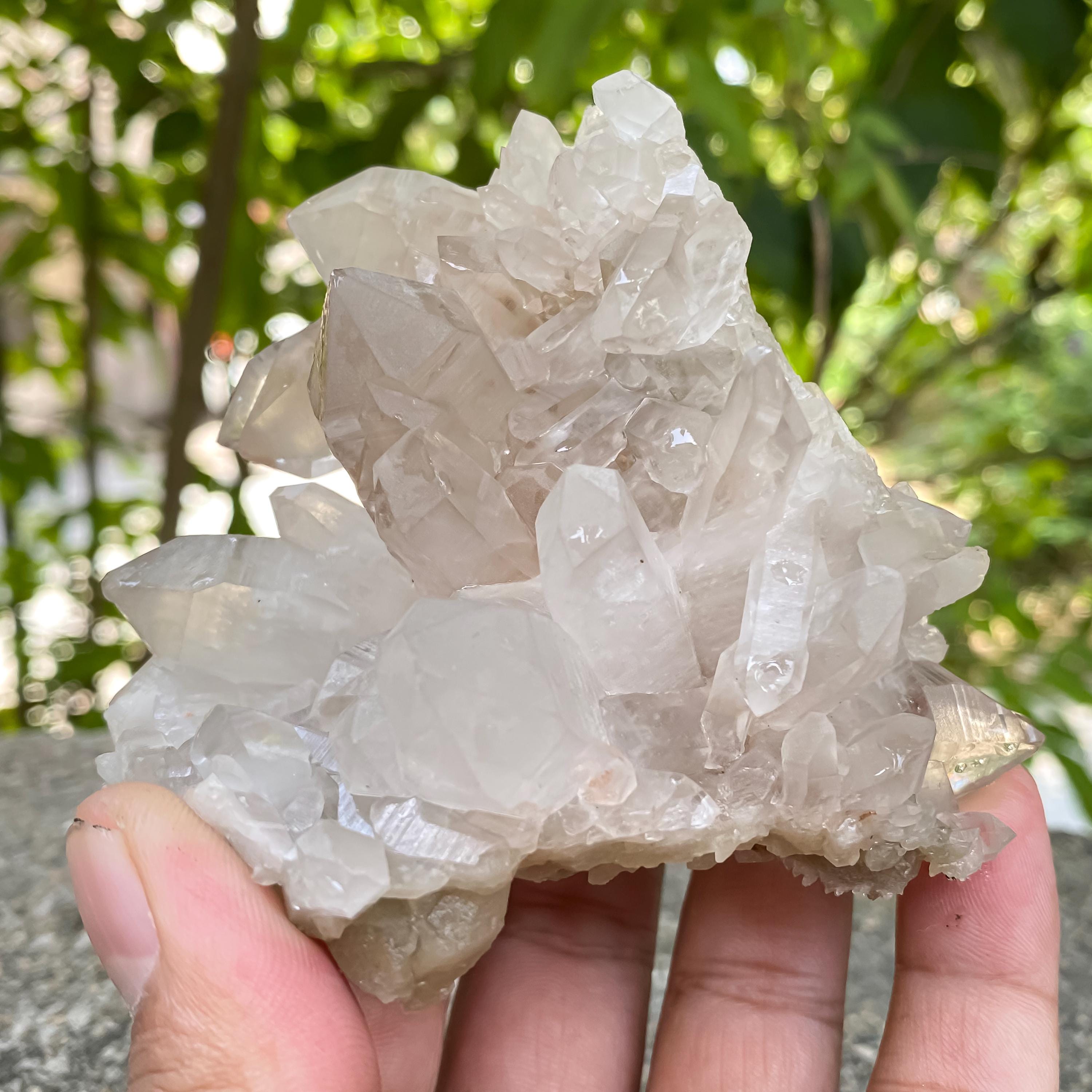Raw Smoky Quartz Crystal Cluster  Natural Healing Stone, India (340gm)
