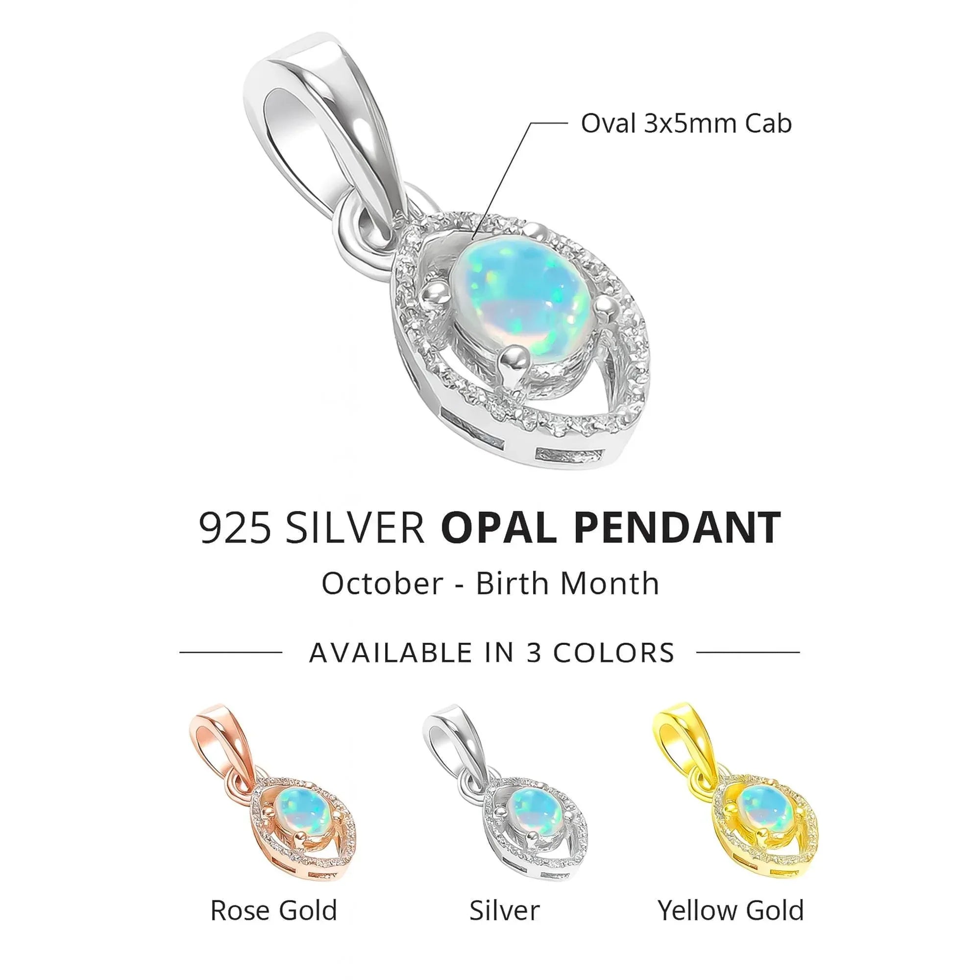 Ethiopian Opal Pendant: 925 Sterling Silver Gemstone Jewelry