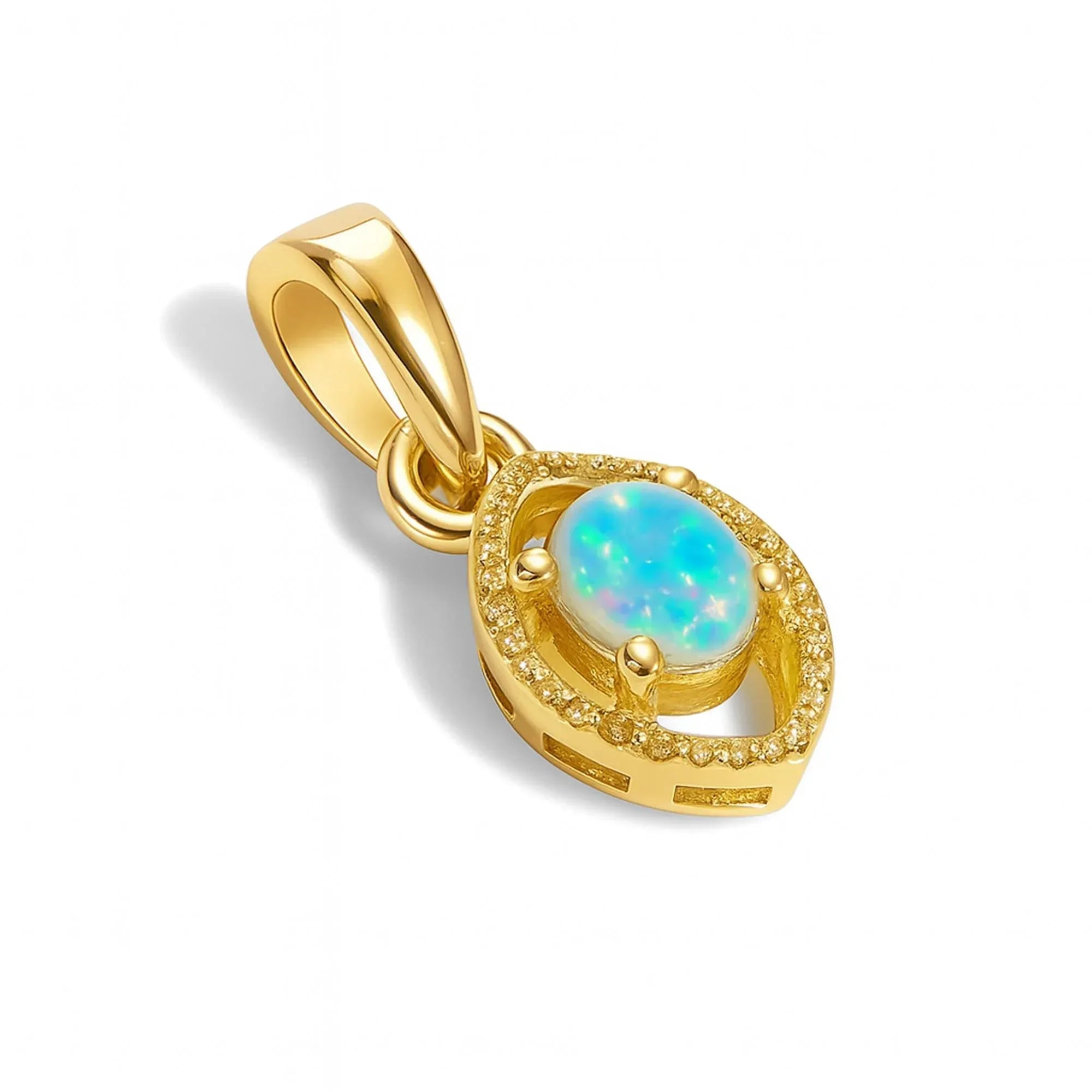 Ethiopian Opal Pendant: 925 Sterling Silver Gemstone Jewelry