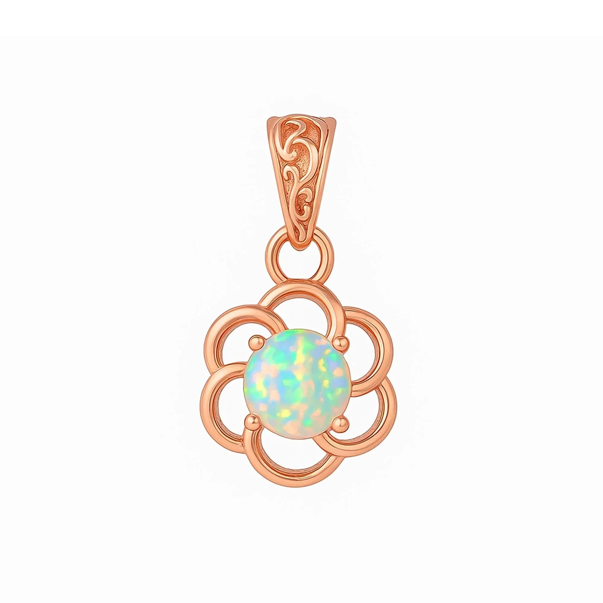 Ethiopian Opal Pendant: 925 Sterling Silver Boho Charm