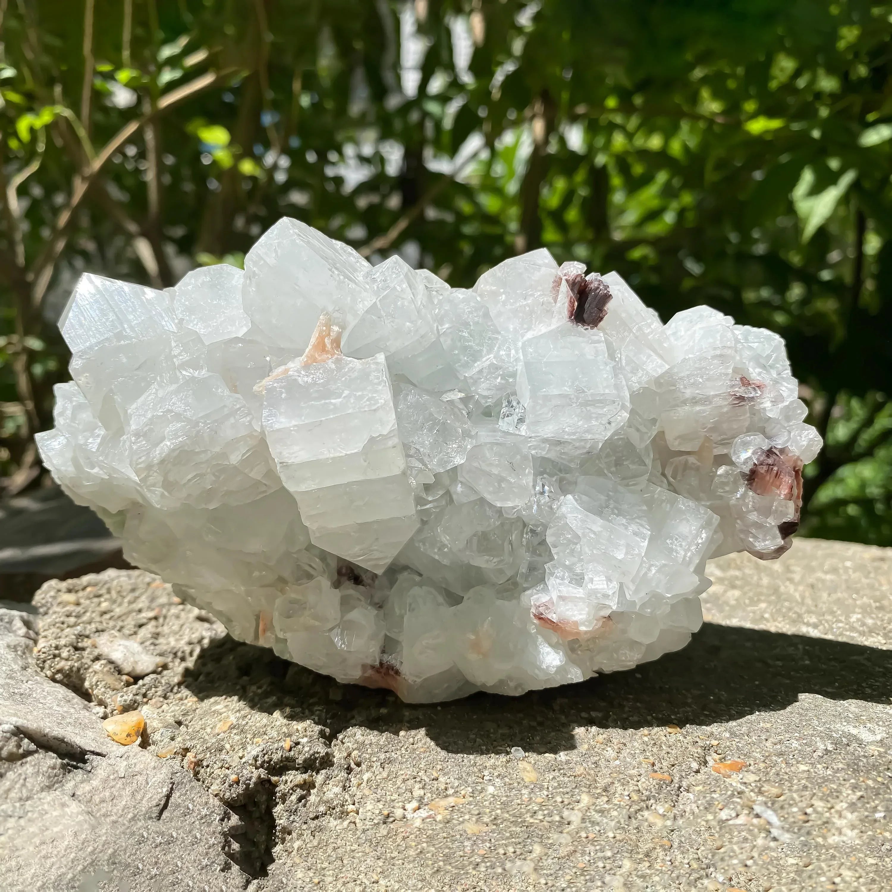 Apophyllite Crystal Cluster with Stilbite Natural Zeolite Mineral for Healing, Meditation, Home Decor Zeolite