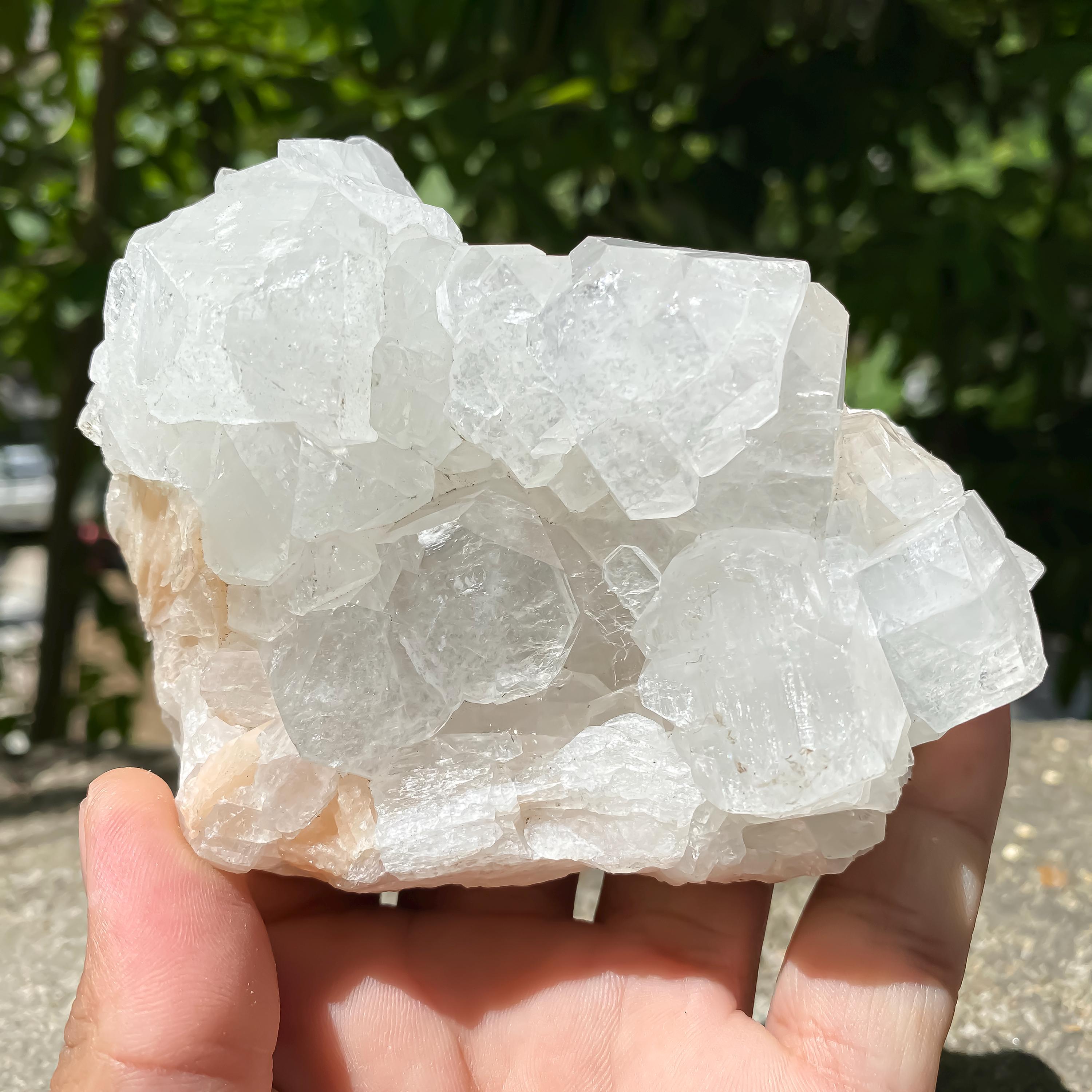 Natural Apophyllite with Stilbite Crystal Cluster  Natural Zeolite Mineral from India 365gm