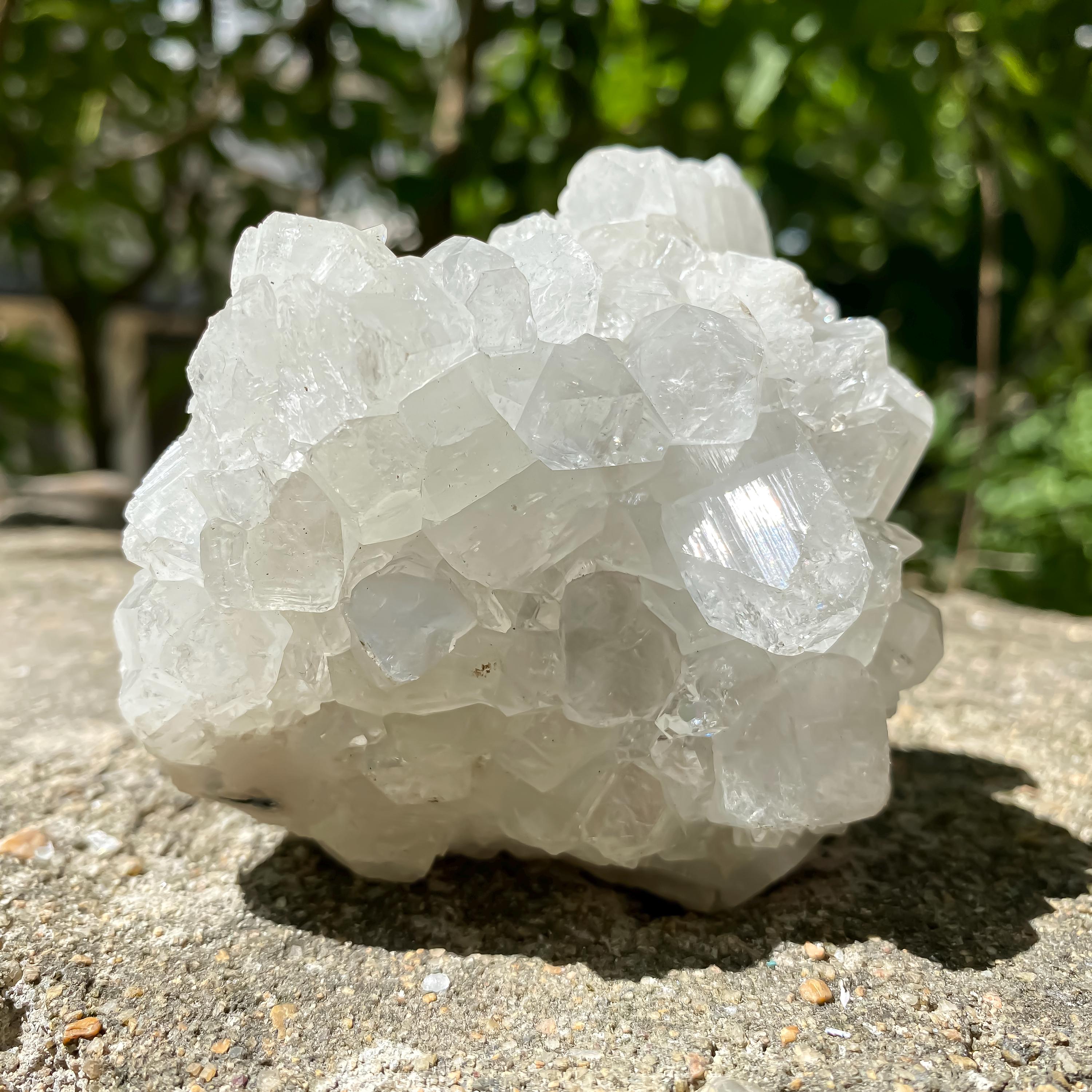 Raw White Apophyllite Cluster: 340gm Rare Crystal Specimen, Home Decor