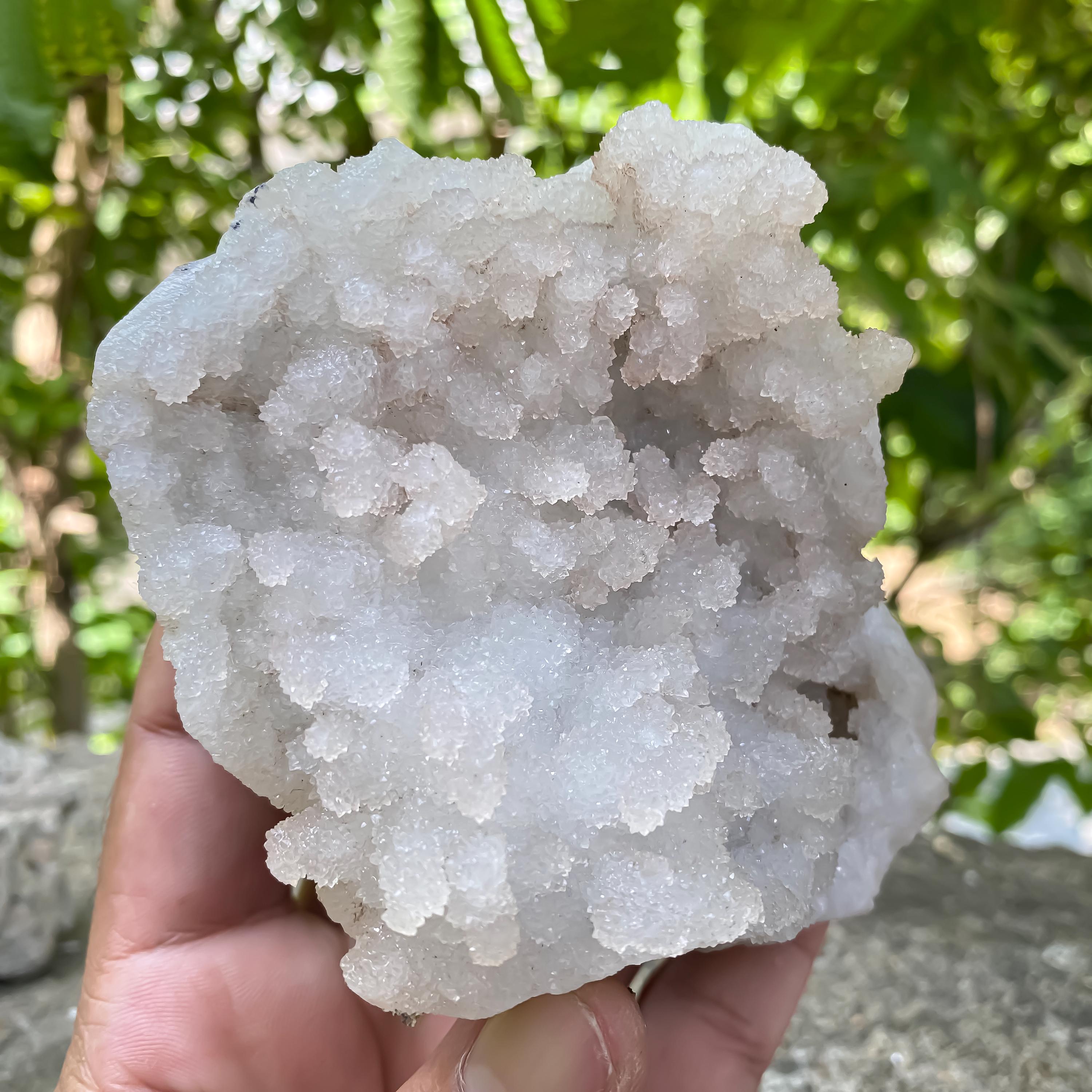 Natural Chalcedony & Apophyllite Cluster  High Energy Healing Crystal, Mineral Specimen, Reiki Stone Crystal 450gm