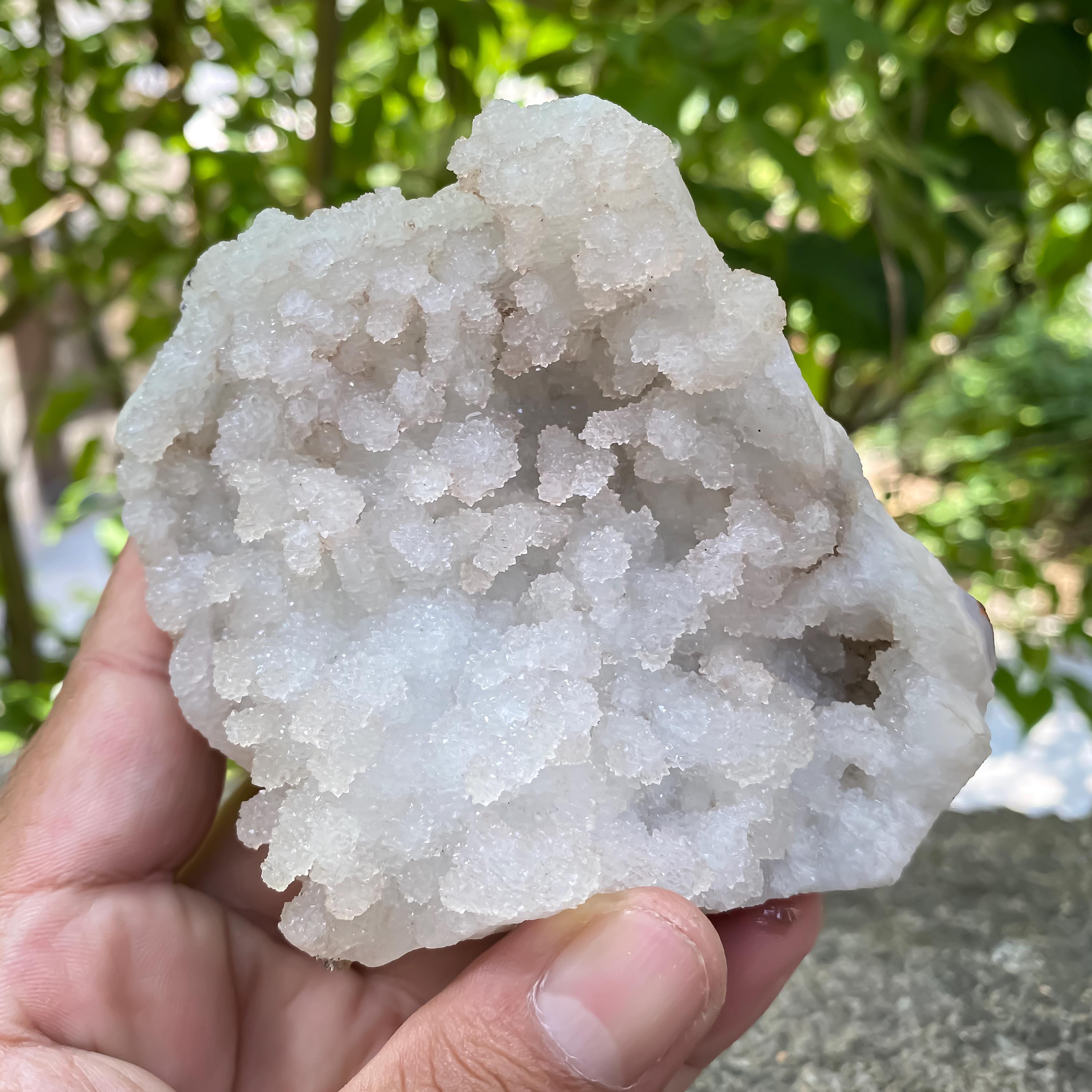 Natural Chalcedony & Apophyllite Cluster  High Energy Healing Crystal, Mineral Specimen, Reiki Stone Crystal 450gm