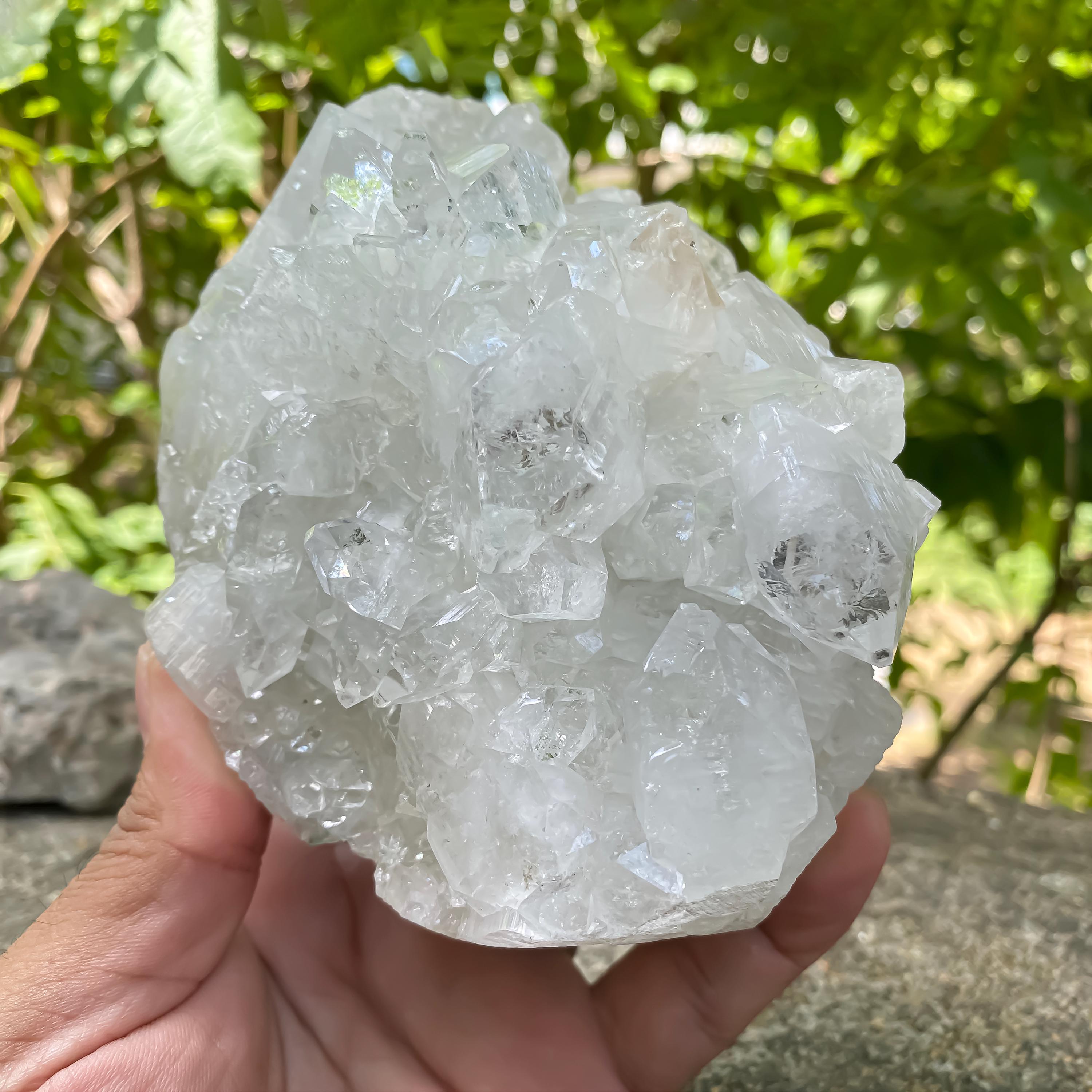 Raw White Apophyllite Crystal Cluster | Reiki Healing Stone
