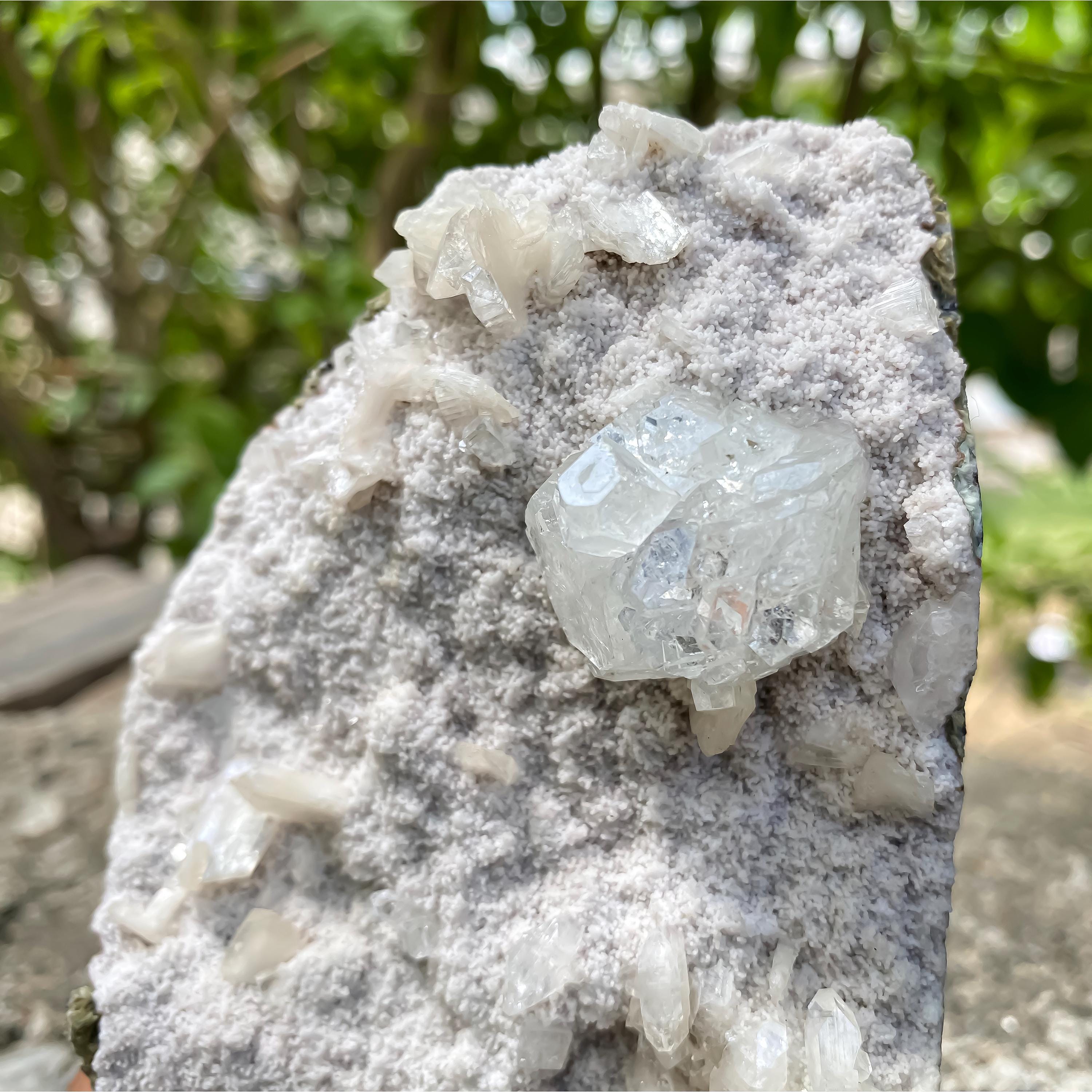 Raw White Apophyllite Crystal Cluster: Natural Reiki Healing Stone