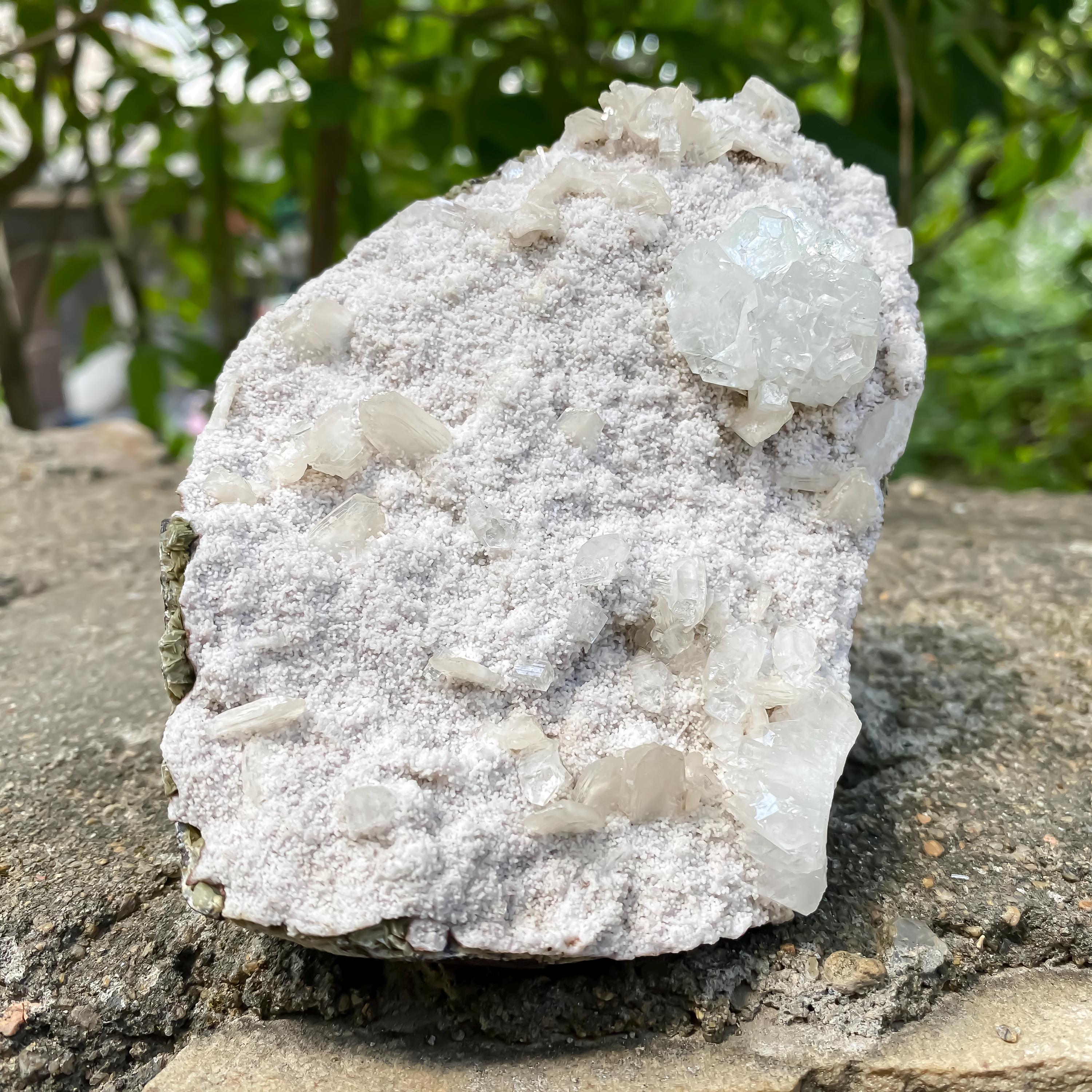 Raw White Apophyllite Crystal Cluster: Natural Reiki Healing Stone