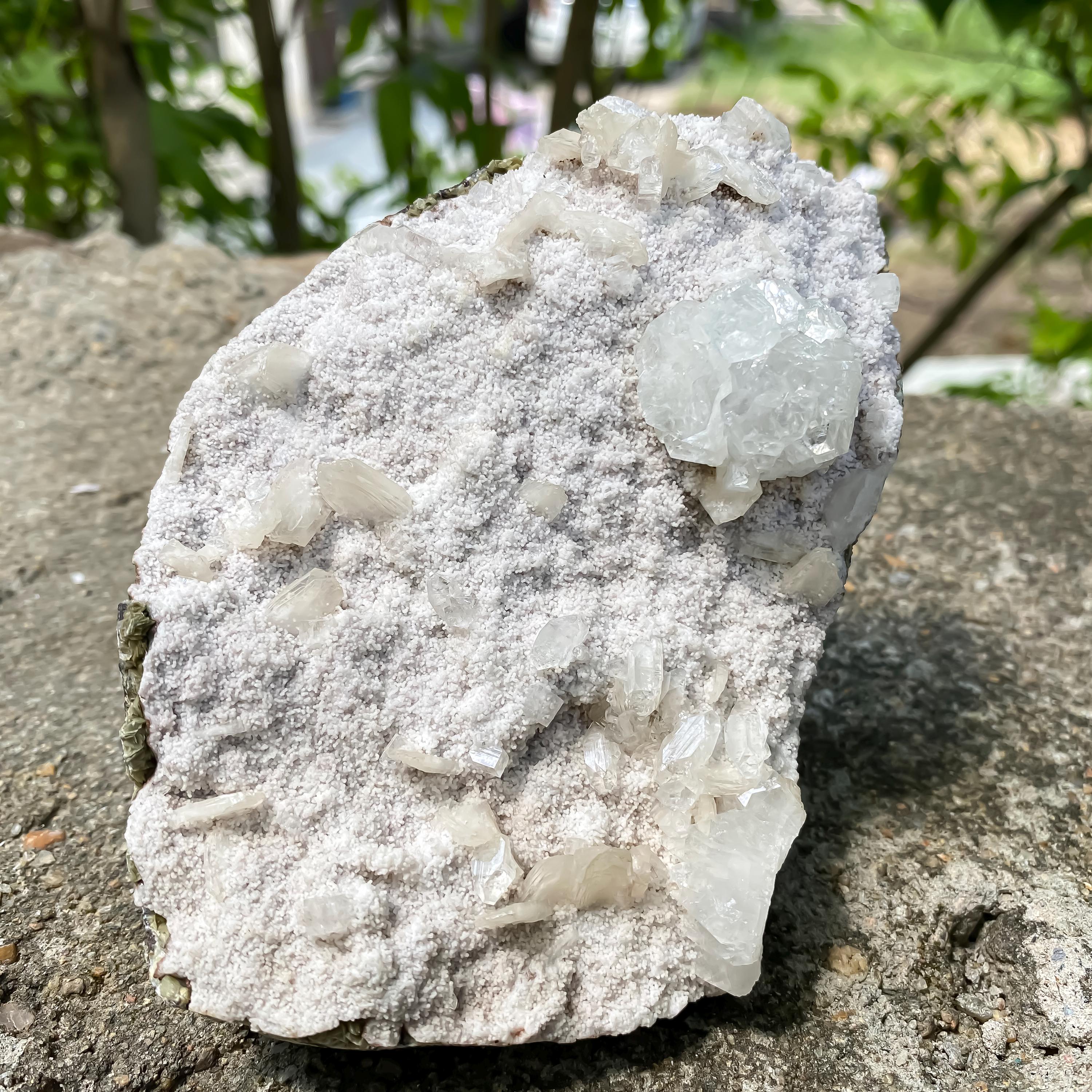 Raw White Apophyllite Crystal Cluster: Natural Reiki Healing Stone