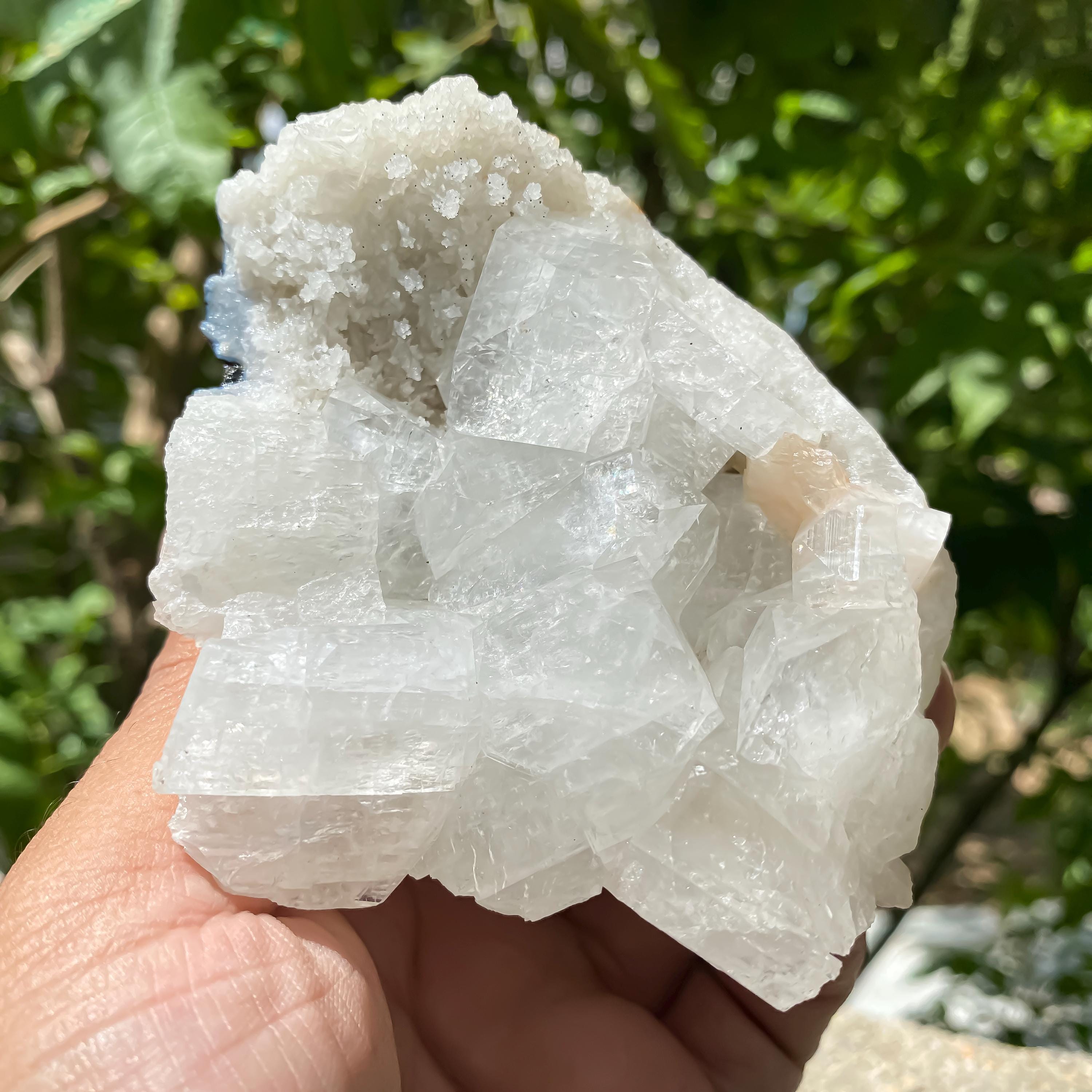 Natural Apophyllite with Stilbite Crystal Cluster  Rare Zeolite Mineral Cluster Rough