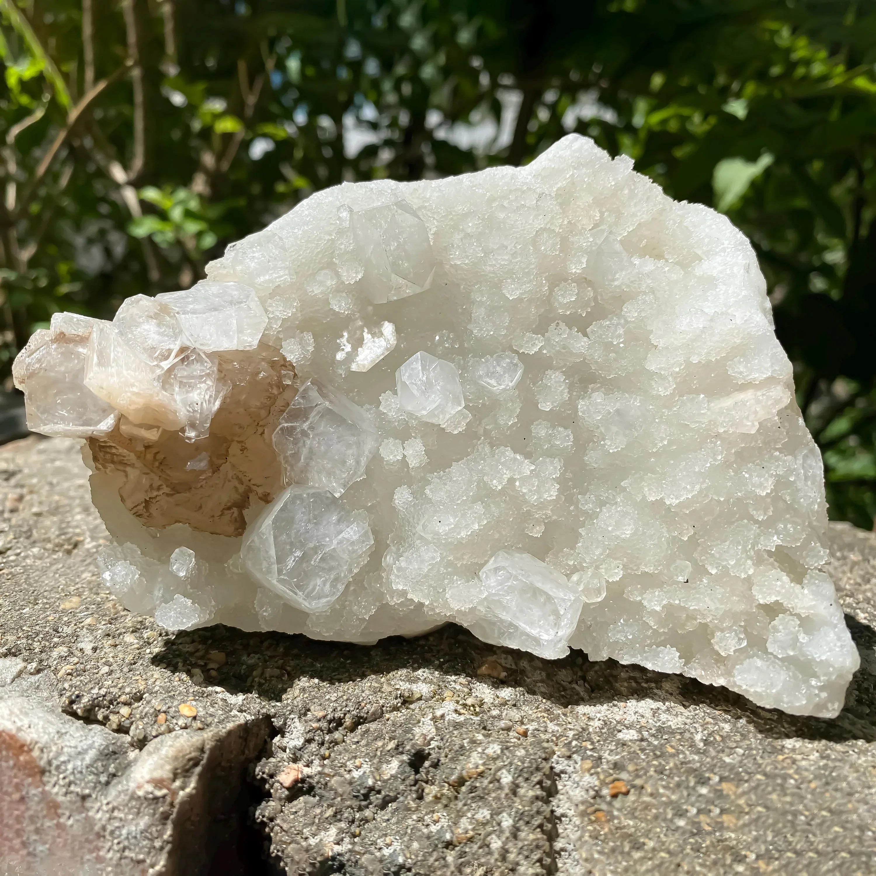 White Apophyllite Crystal Cluster Apophyllite Chalcedony 544gm Meditation & Healing Mineral Rough - Himalya Quartz