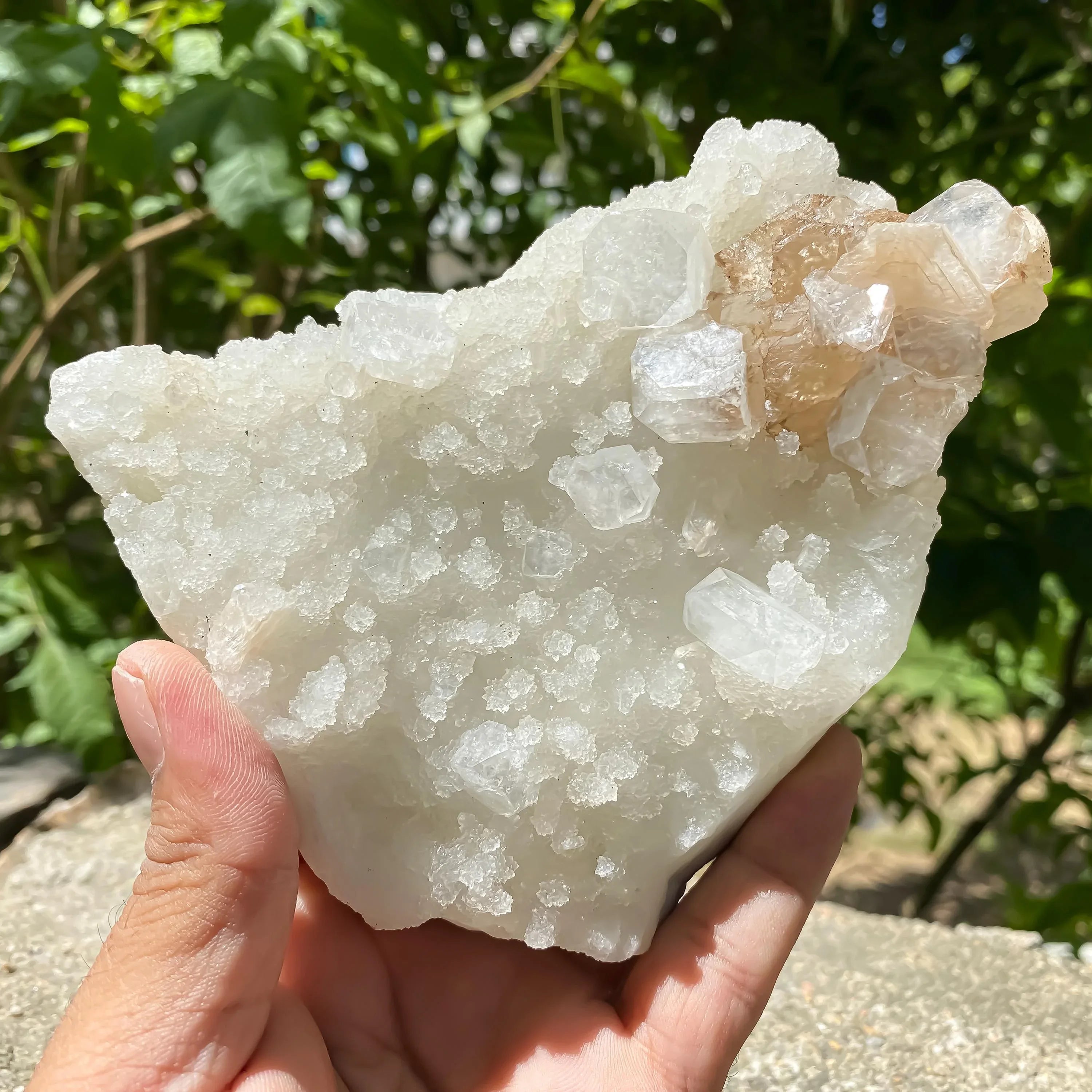 White Apophyllite Crystal Cluster Apophyllite Chalcedony 544gm Meditation & Healing Mineral Rough - Himalya Quartz
