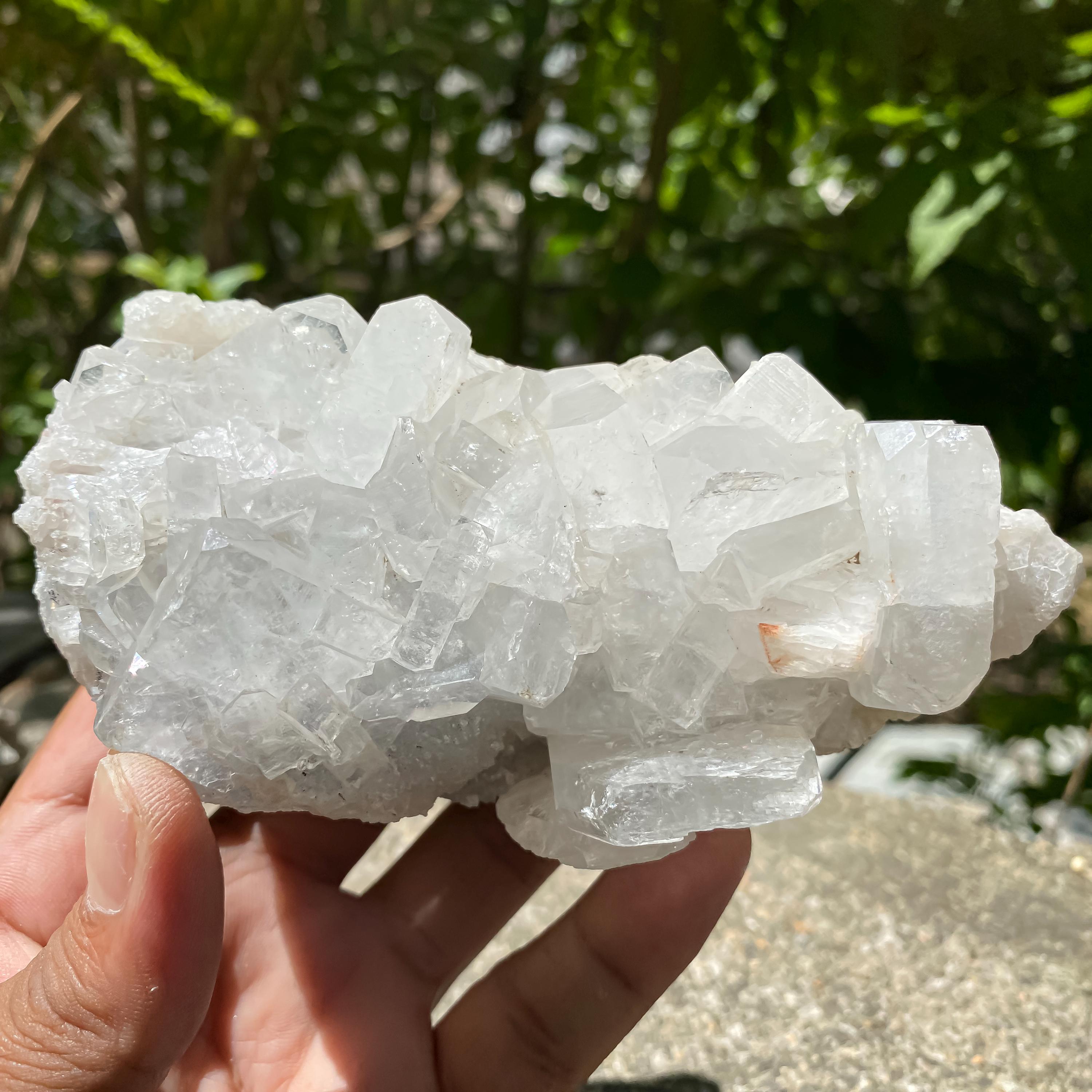 Natural White Apophyllite Crystal Cluster: Reiki Healing Stone 420gm
