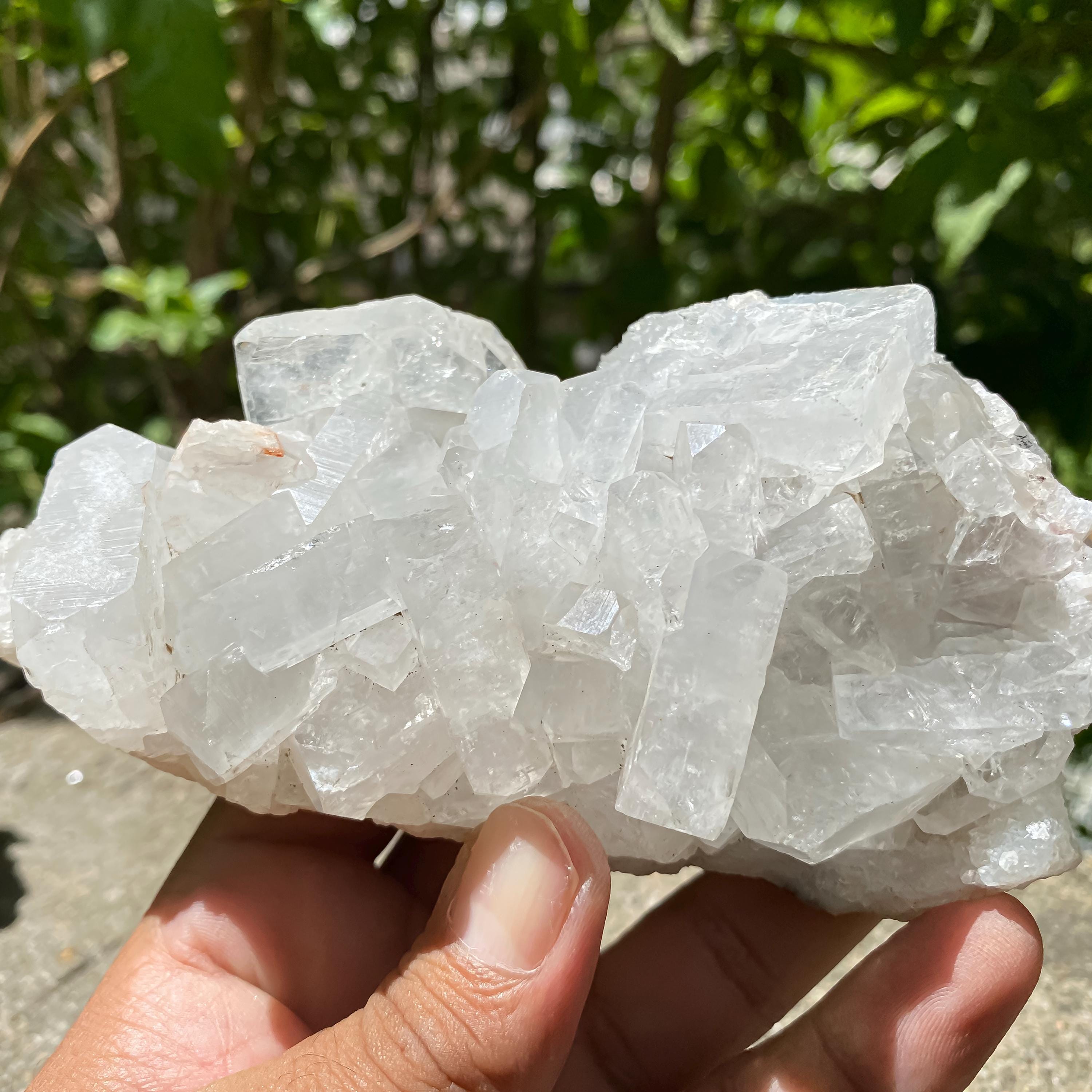 Natural White Apophyllite Crystal Cluster: Reiki Healing Stone 420gm