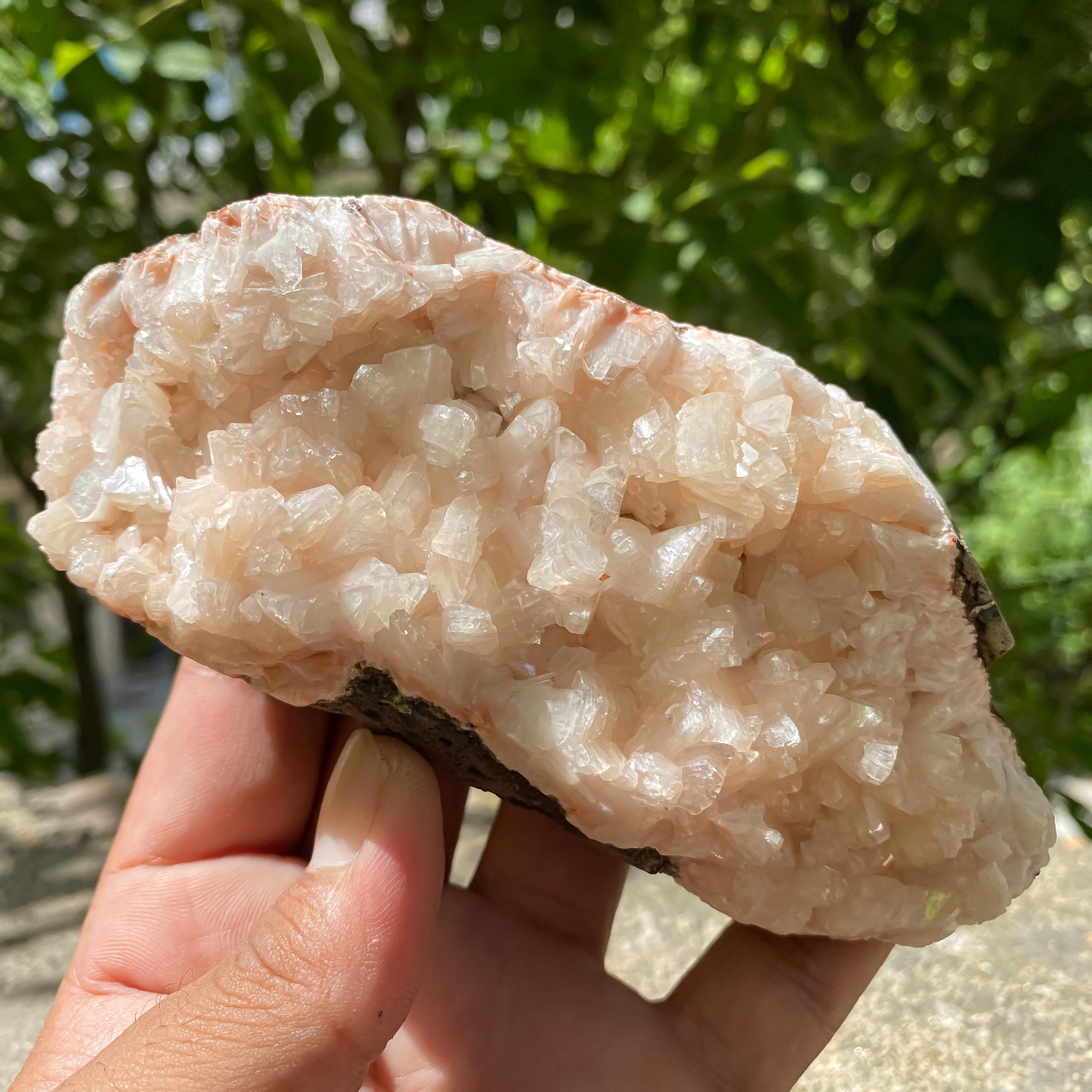 Raw Peach Stilbite Apophyllite Cluster: Healing Crystal Rough Minerals 450gm