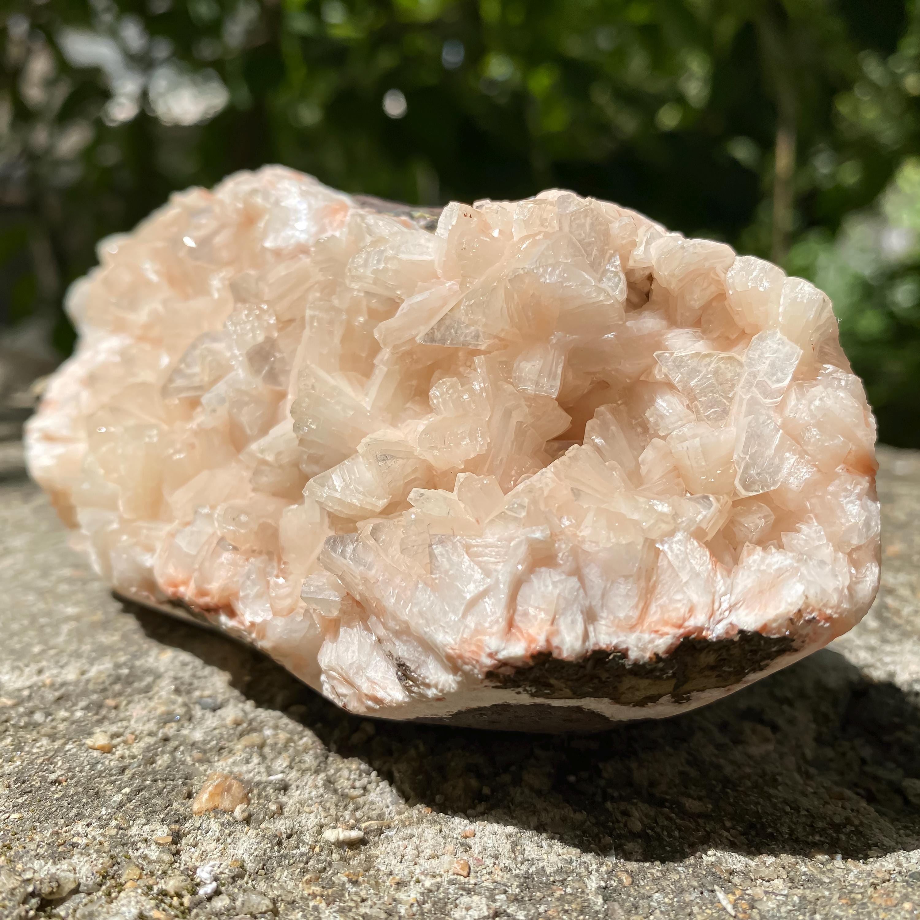 Raw Peach Stilbite Apophyllite Cluster: Healing Crystal Rough Minerals 450gm