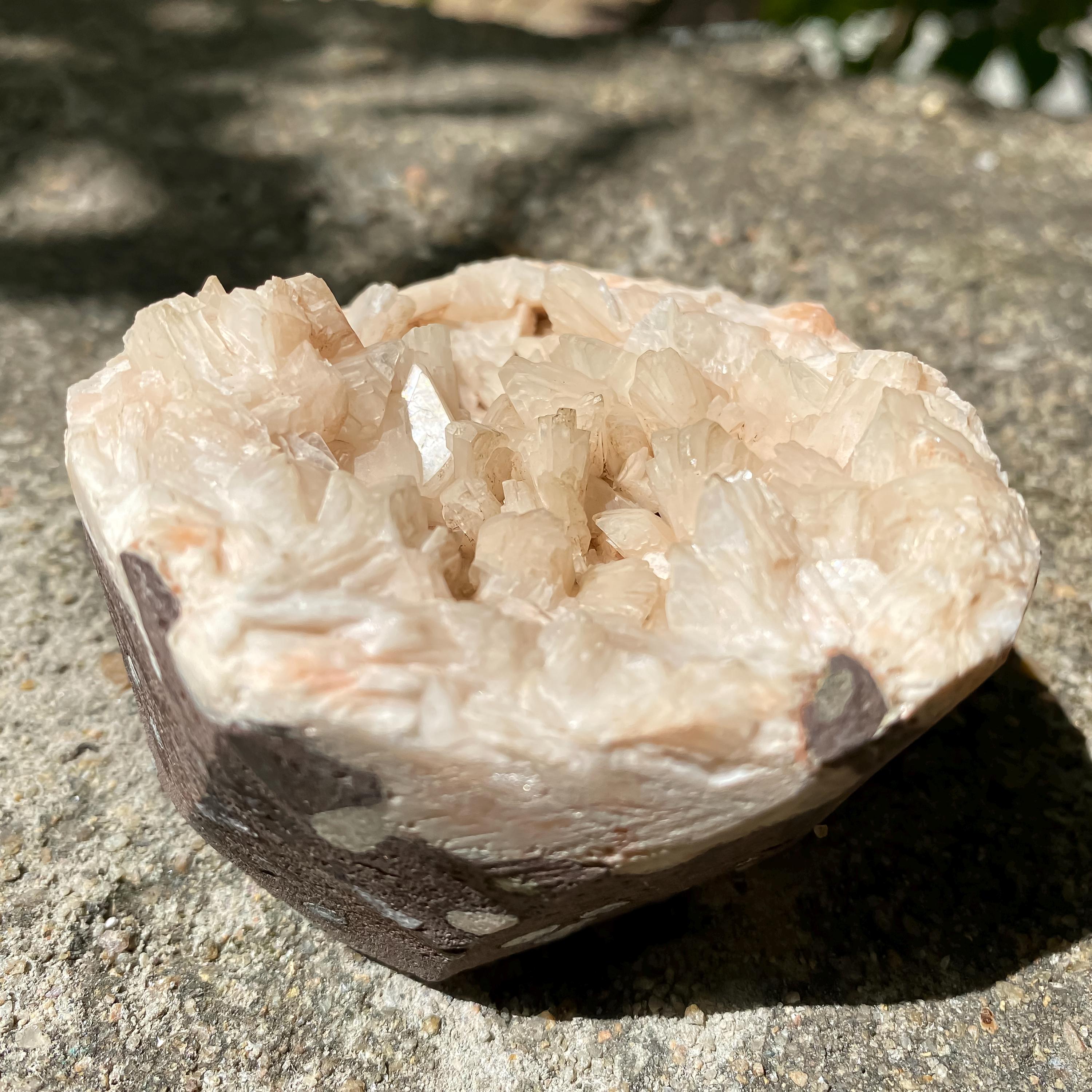 Natural Stillbite Apophyllite Geode Crystal Cluster for Healing, 225gm Meditation & Home Decor Gifts