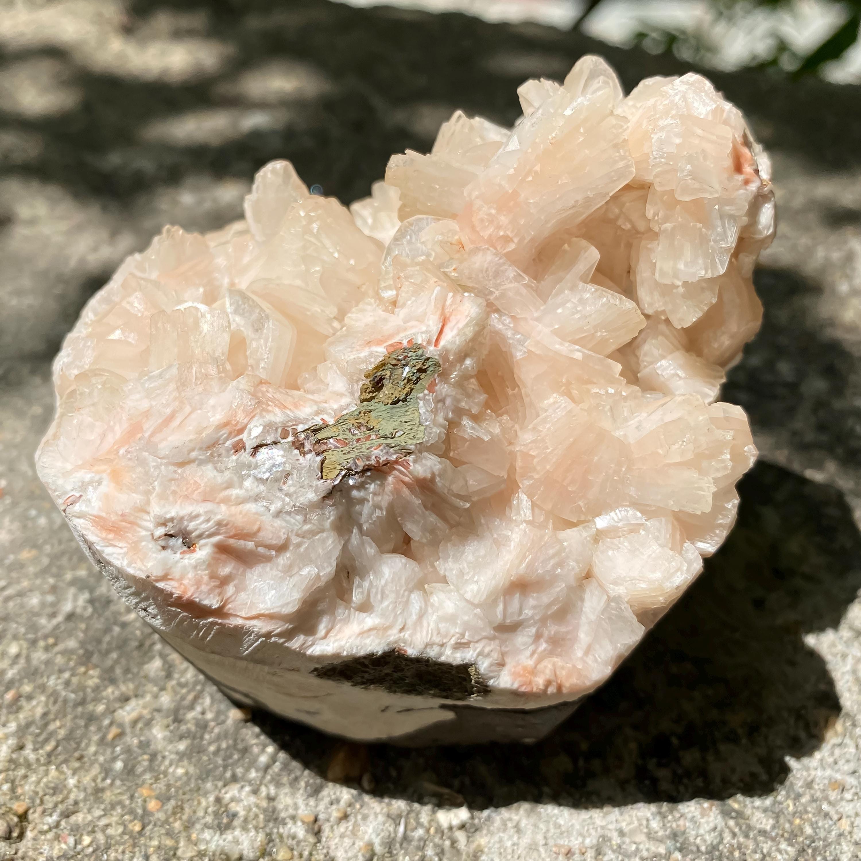 Peach Stilbite Apophyllite Cluster: Raw Healing Crystal, Reiki Decor 350gm