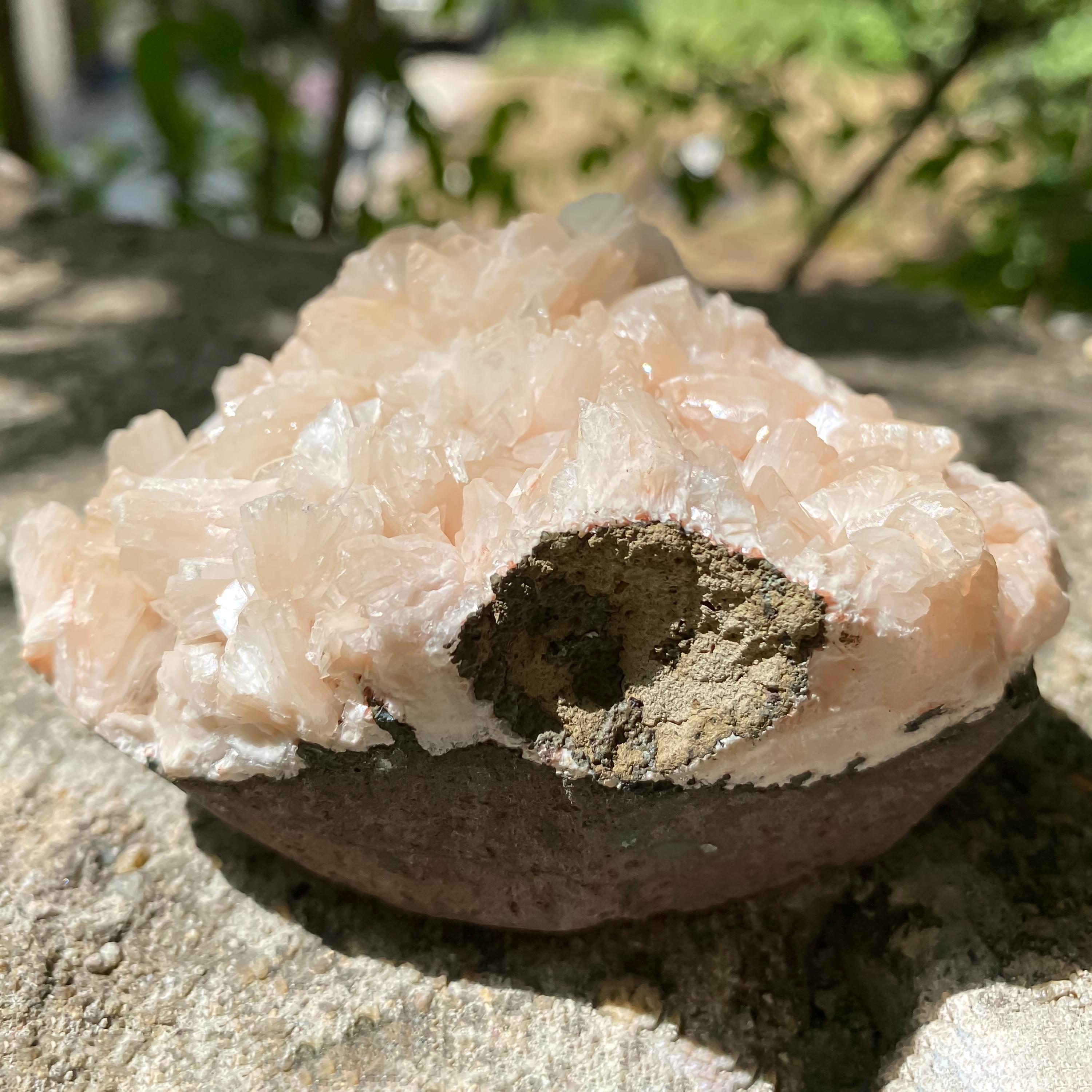 Peach Apophyllite Stilbite Reiki Healing Crystal, 310gm