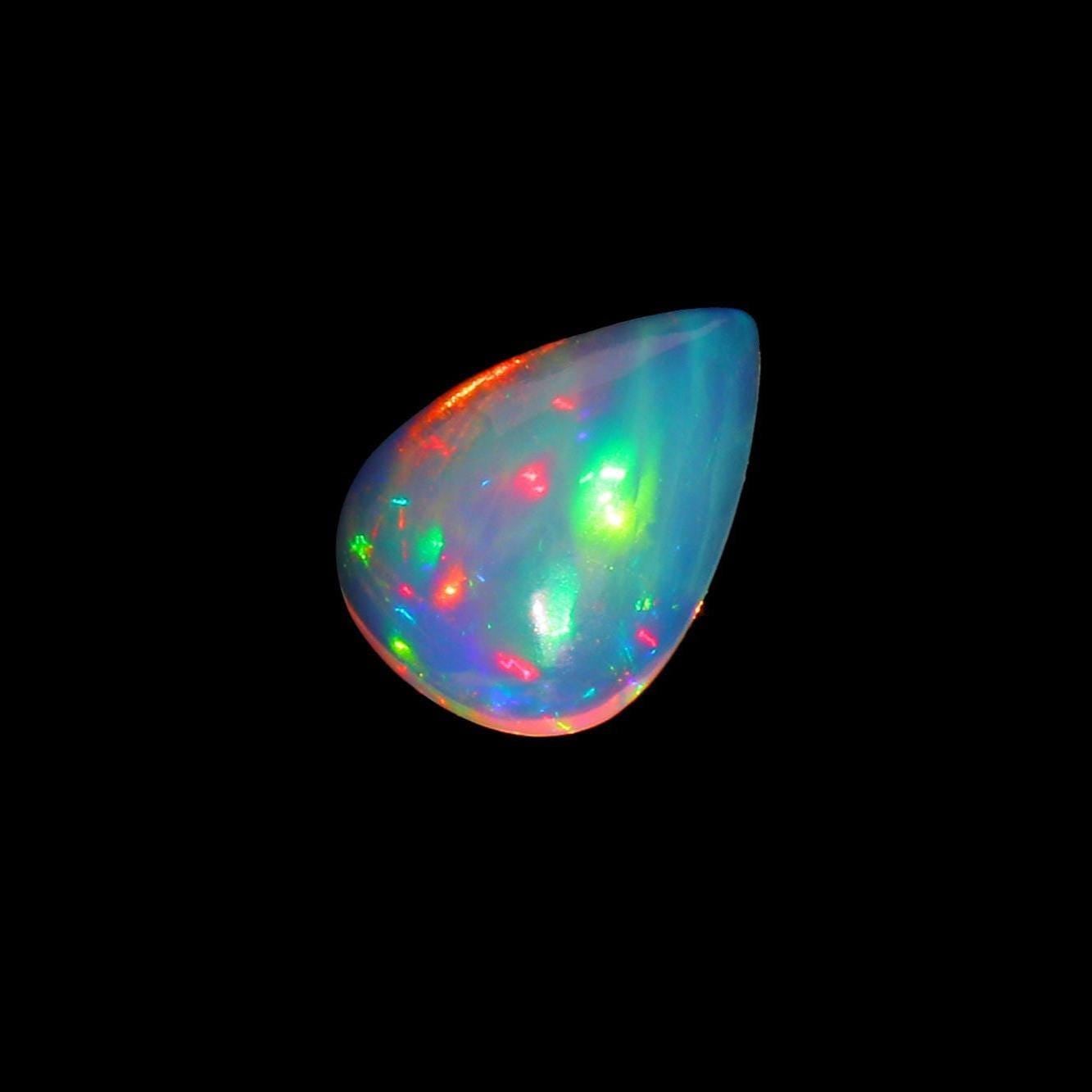 Ethiopian Opal Cabochon: Rainbow Flash Gemstone for Jewelry (12X8mm