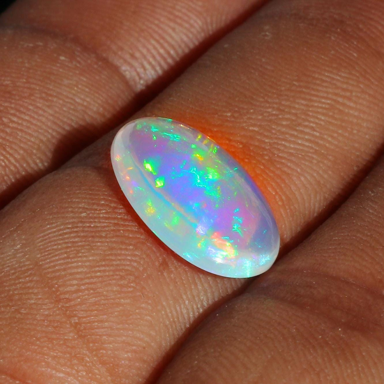 Ethiopian Welo Opal Cabochon: 16x11mm Oval Gemstone, Multi-Fire, 3 Cts
