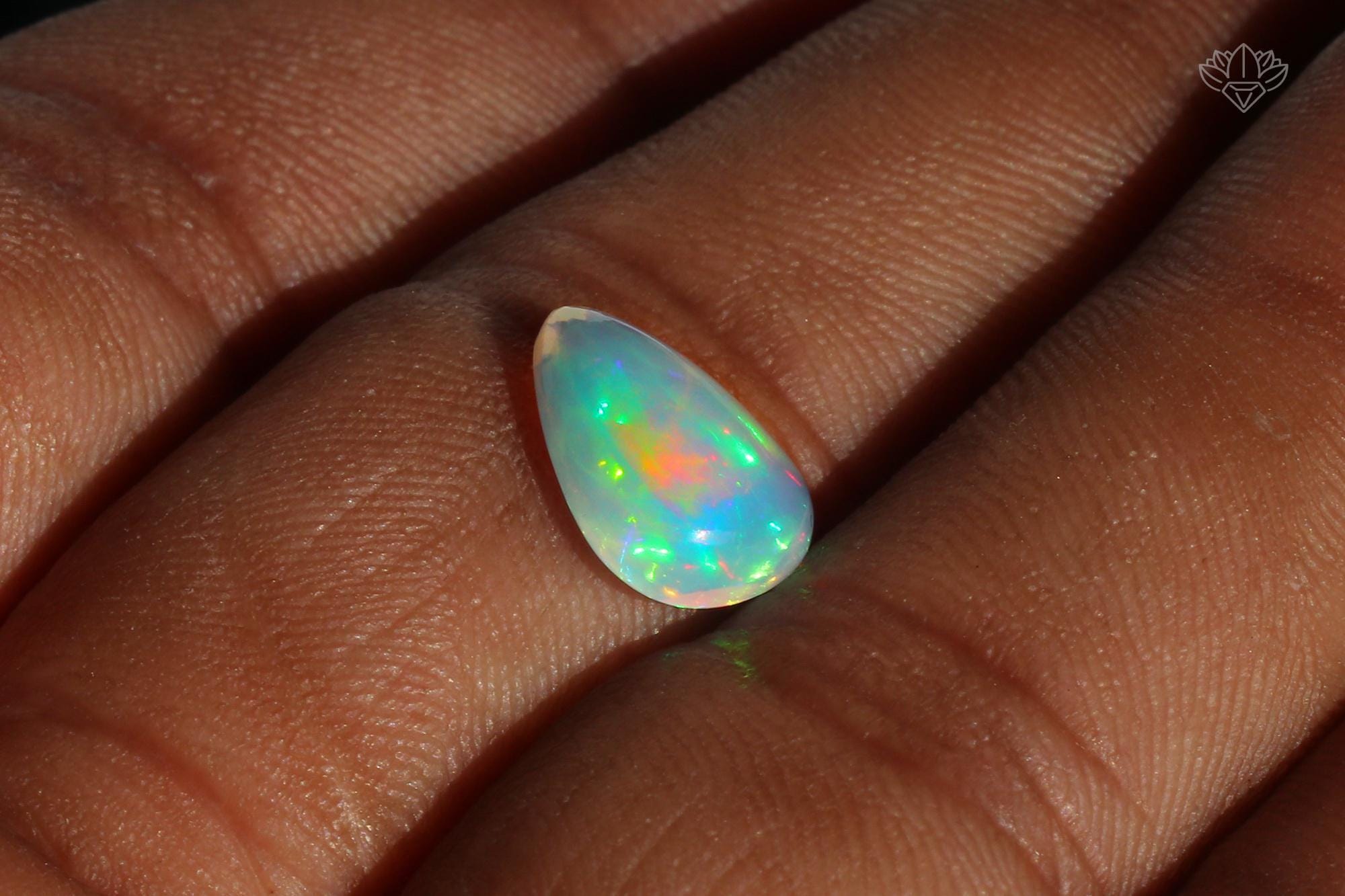 Ethiopian Opal Cabochon: Rainbow Flash Gemstone for Jewelry (12X8mm